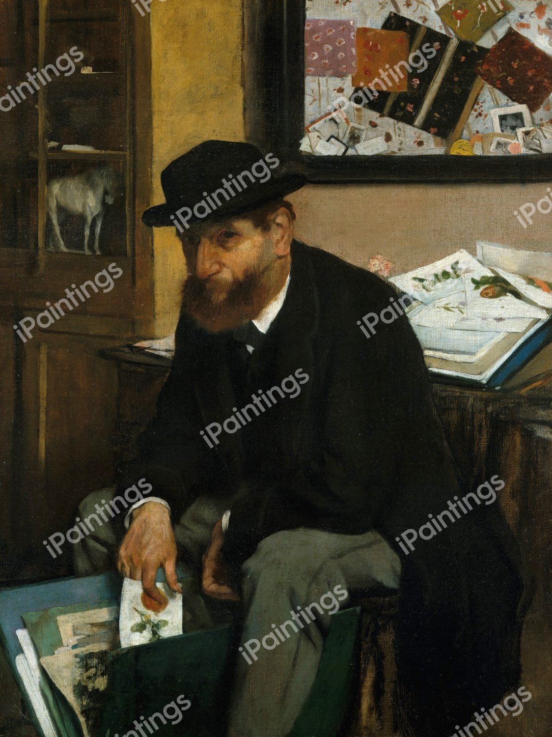 The Collector of Prints. The painting by Edgar Degas