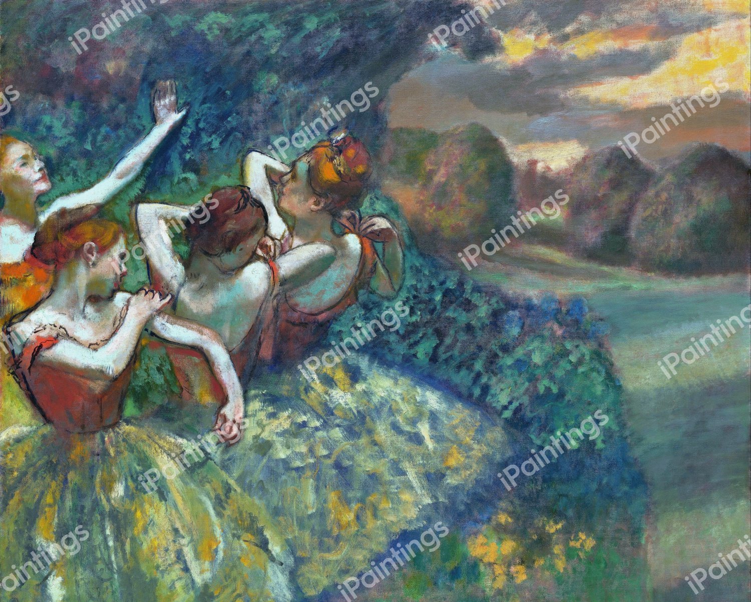 The Four Dancers. The painting by Edgar Degas