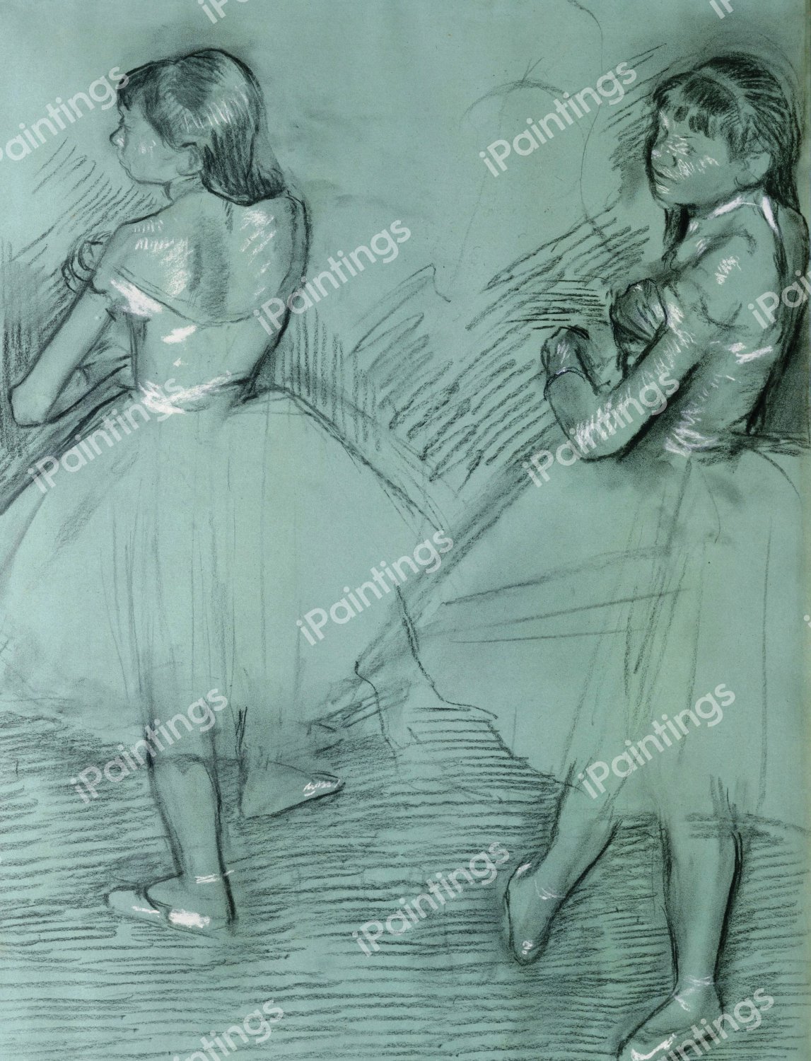 Two Dancers. The painting by Edgar Degas