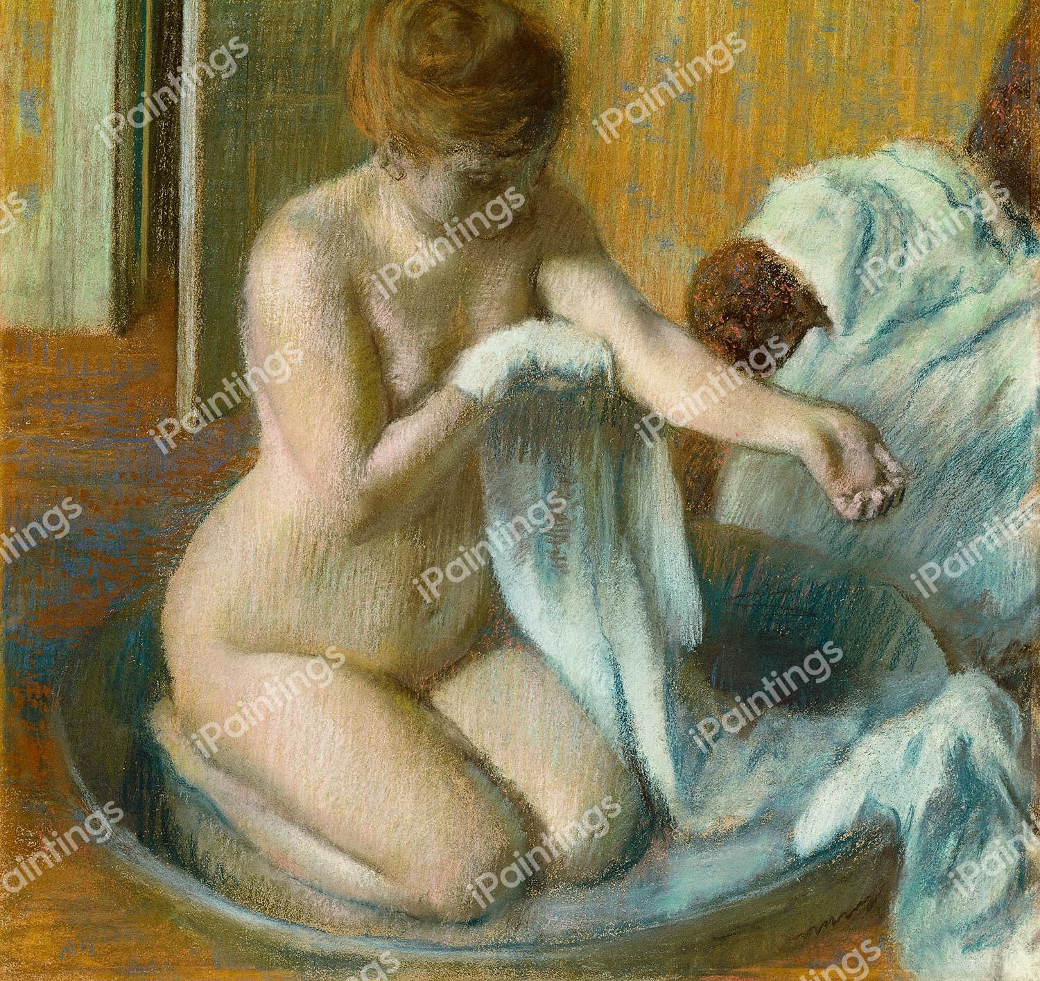 Woman in a Tub. The painting by Edgar Degas