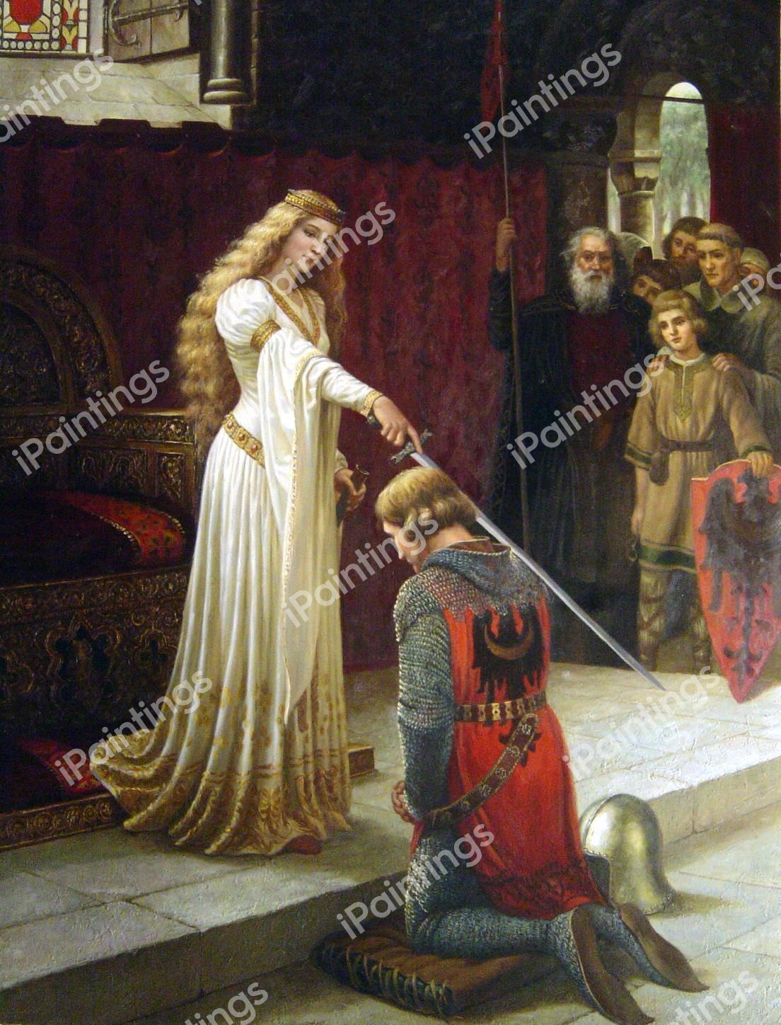 Accolade. The painting by Edmund Blair Leighton