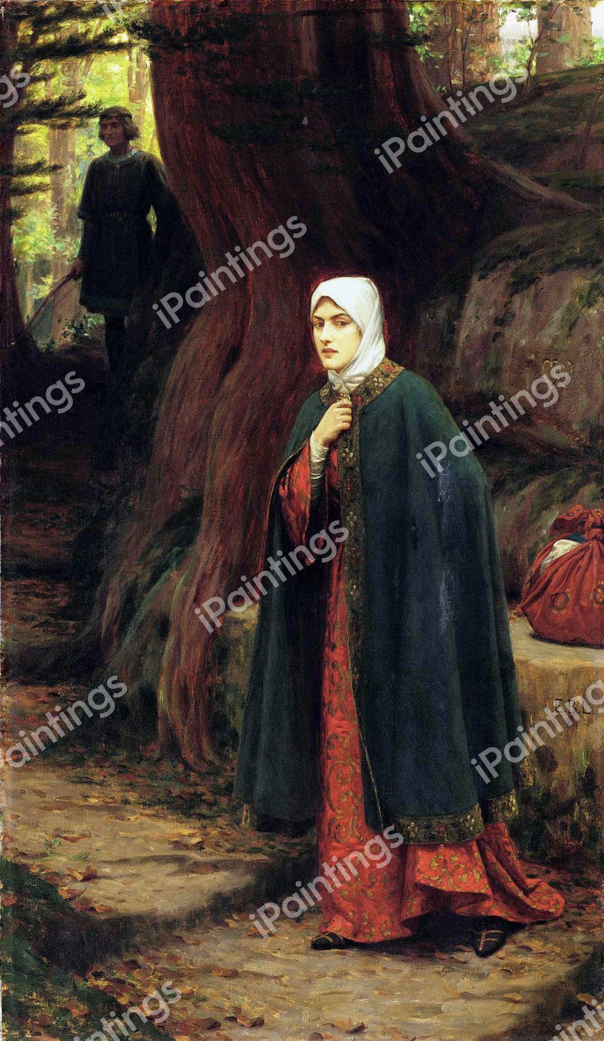 Forest Tryst. The painting by Edmund Blair Leighton