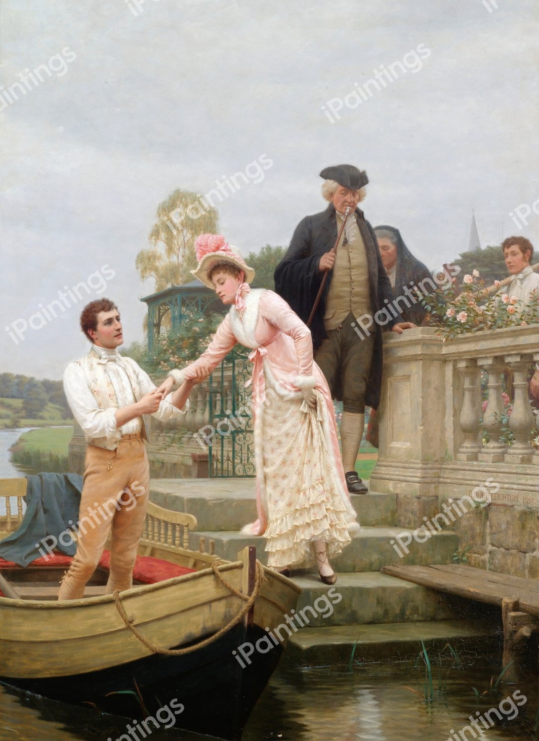 Lay the Sweet Hand in Mine and Trust in Me. The painting by Edmund Blair Leighton