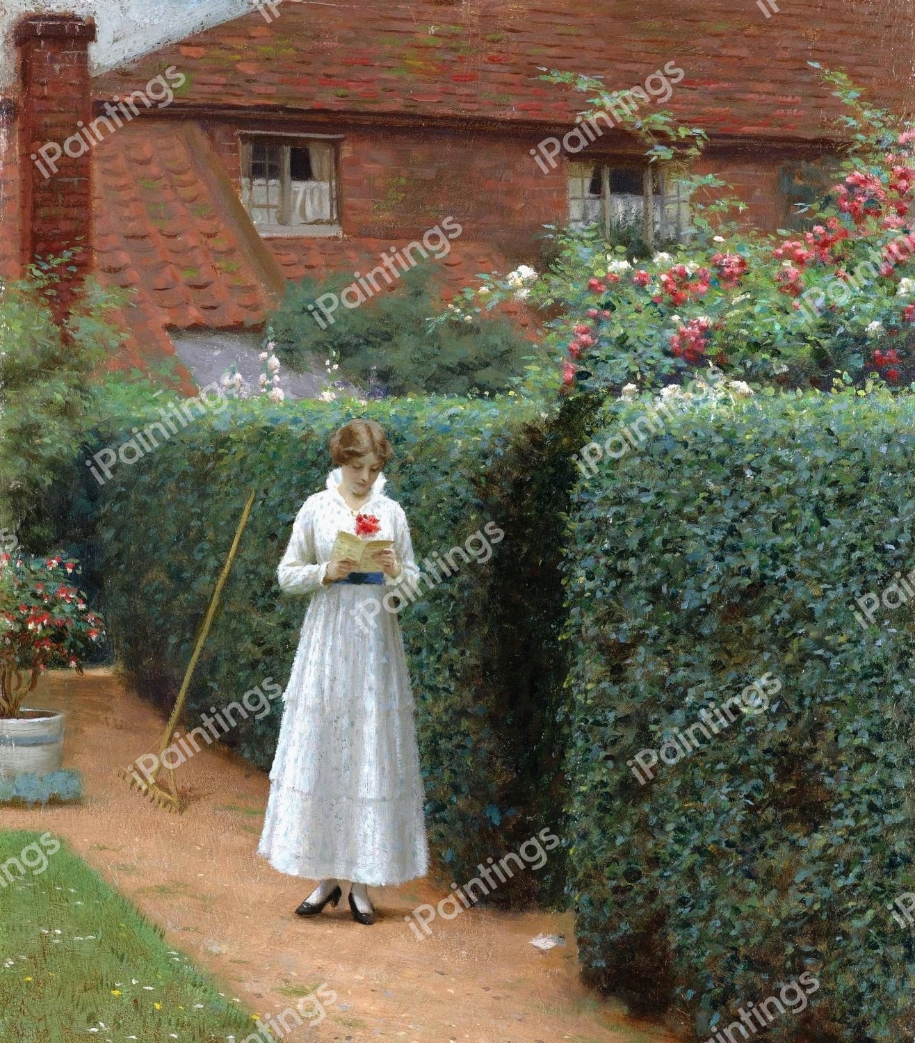 Le Billet (The Ticket). The painting by Edmund Blair Leighton