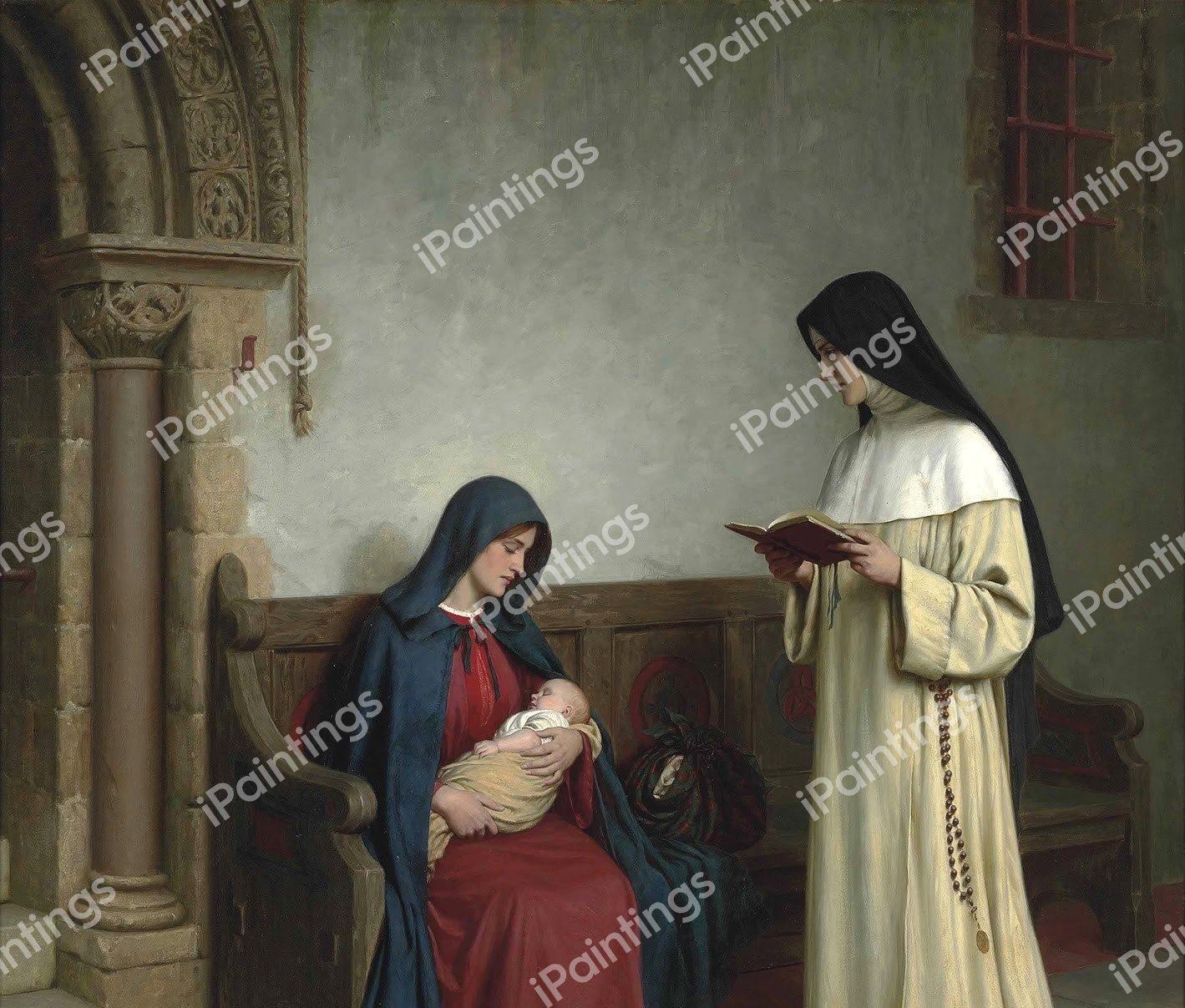 Maternity. The painting by Edmund Blair Leighton