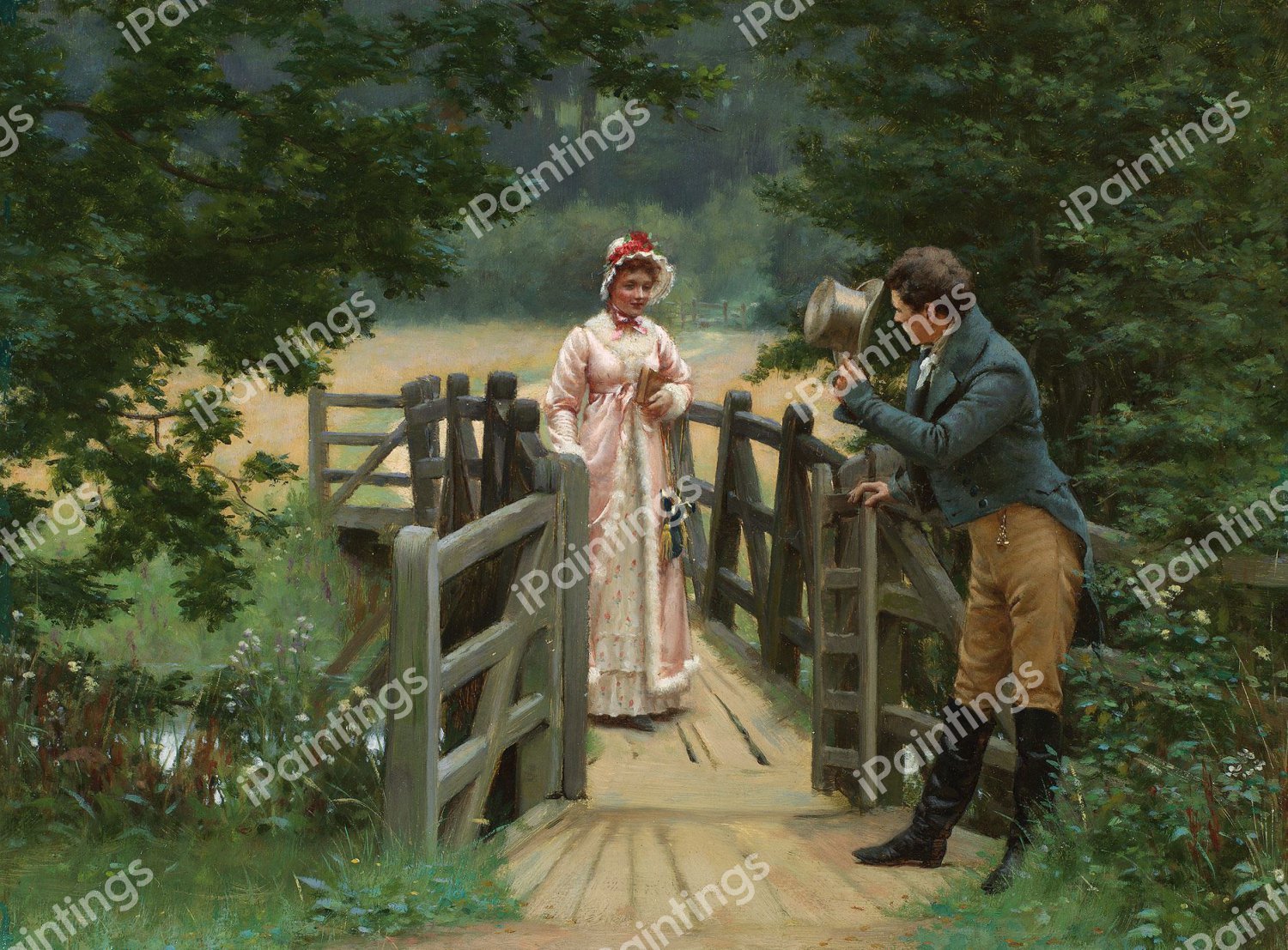 The Gallant Suitor. The painting by Edmund Blair Leighton