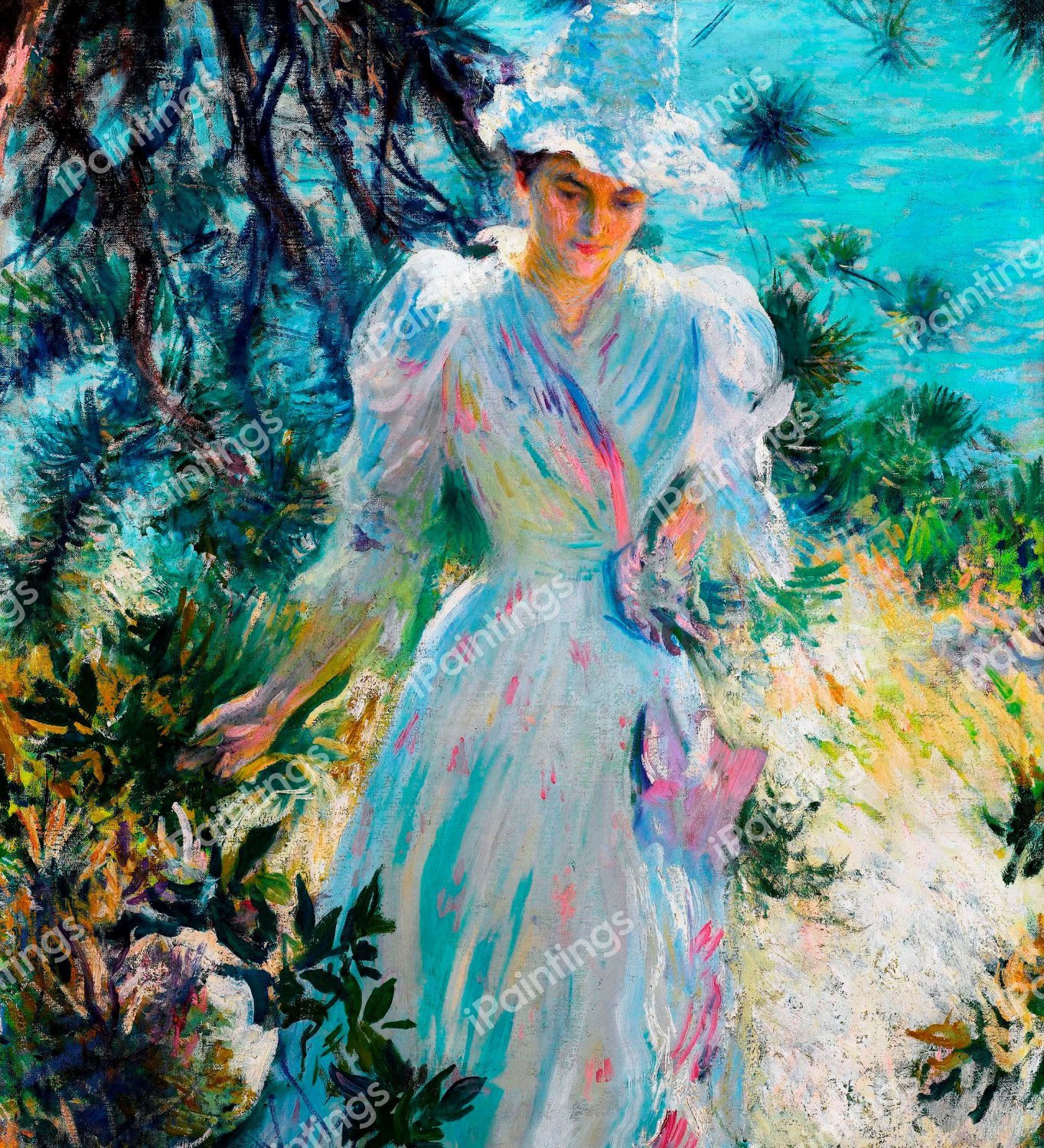 A Summer Idyl. The painting by Edmund Charles Tarbell