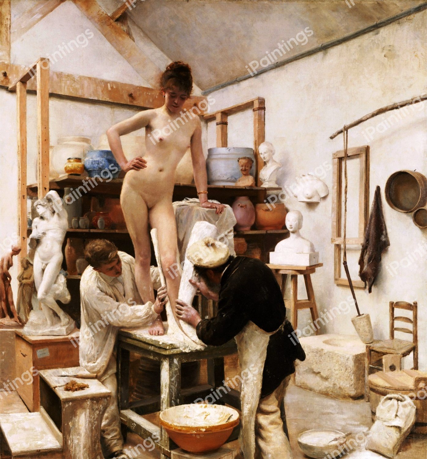 A Casting from Life. The painting by Edouard Joseph Dantan