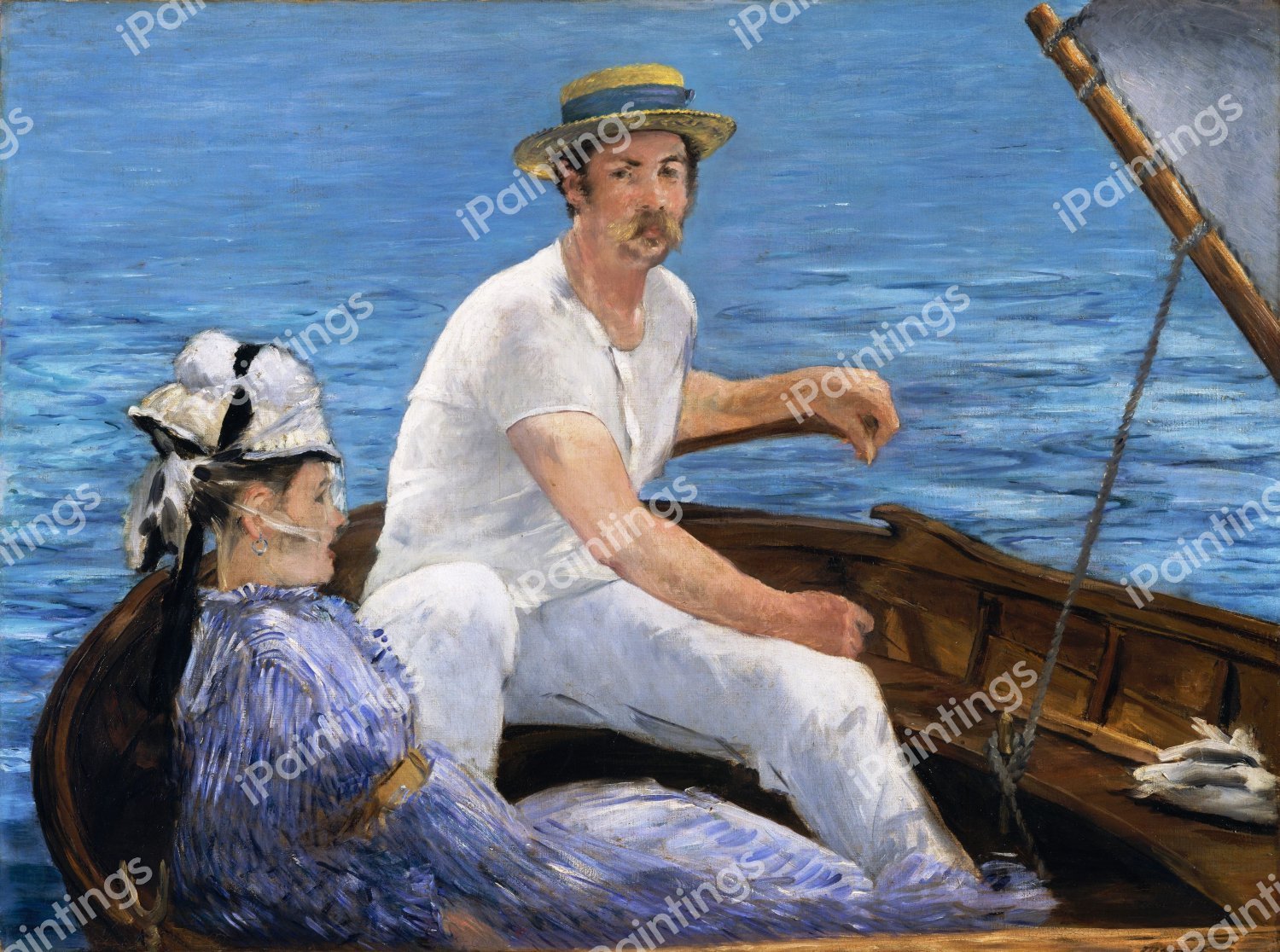 Boating. The painting by Edouard Manet