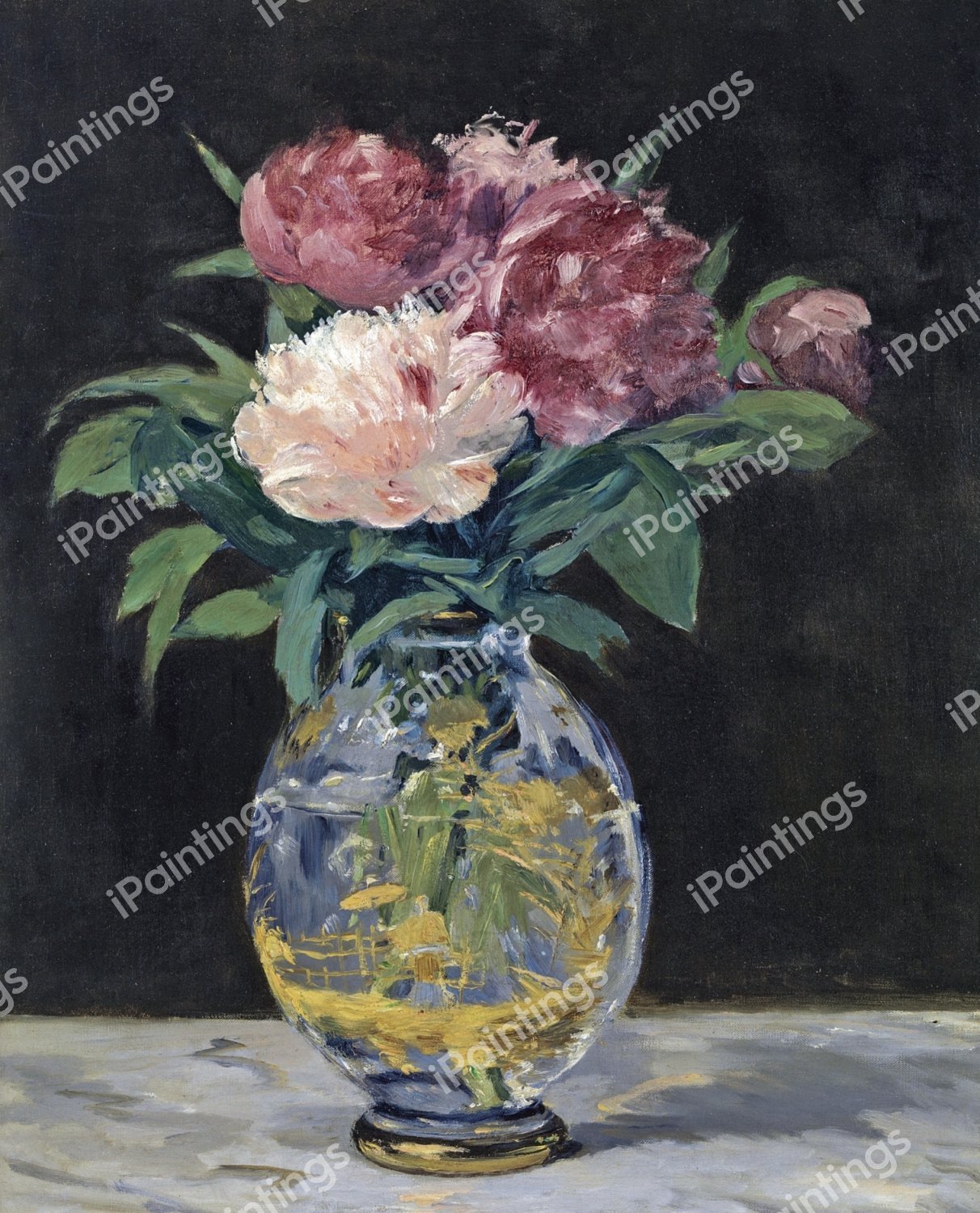 Bouquet of Peonies. The painting by Edouard Manet