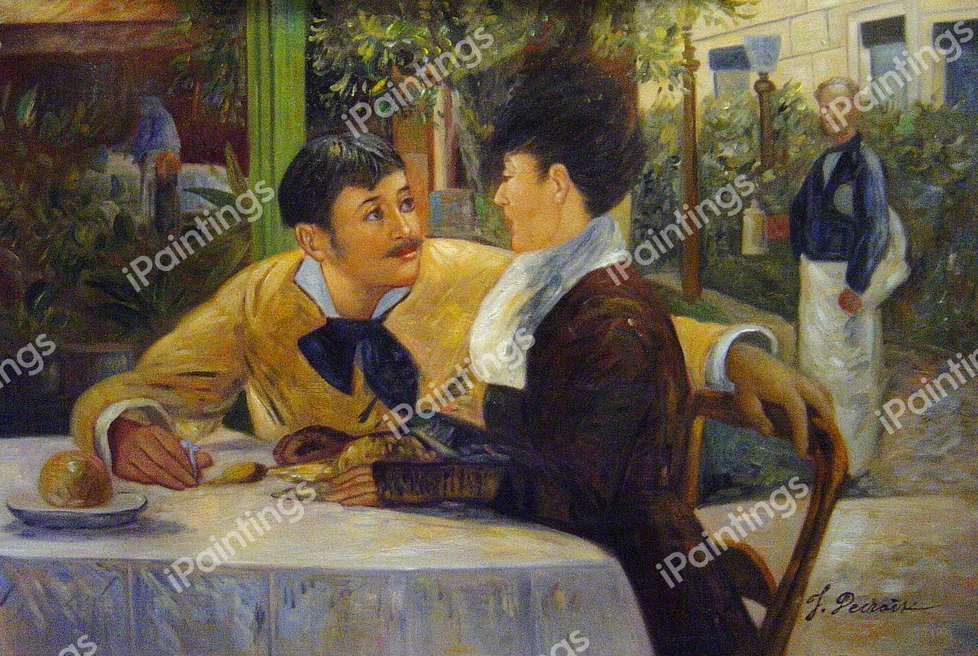 Chez Le Pere Lathuile. The painting by Edouard Manet