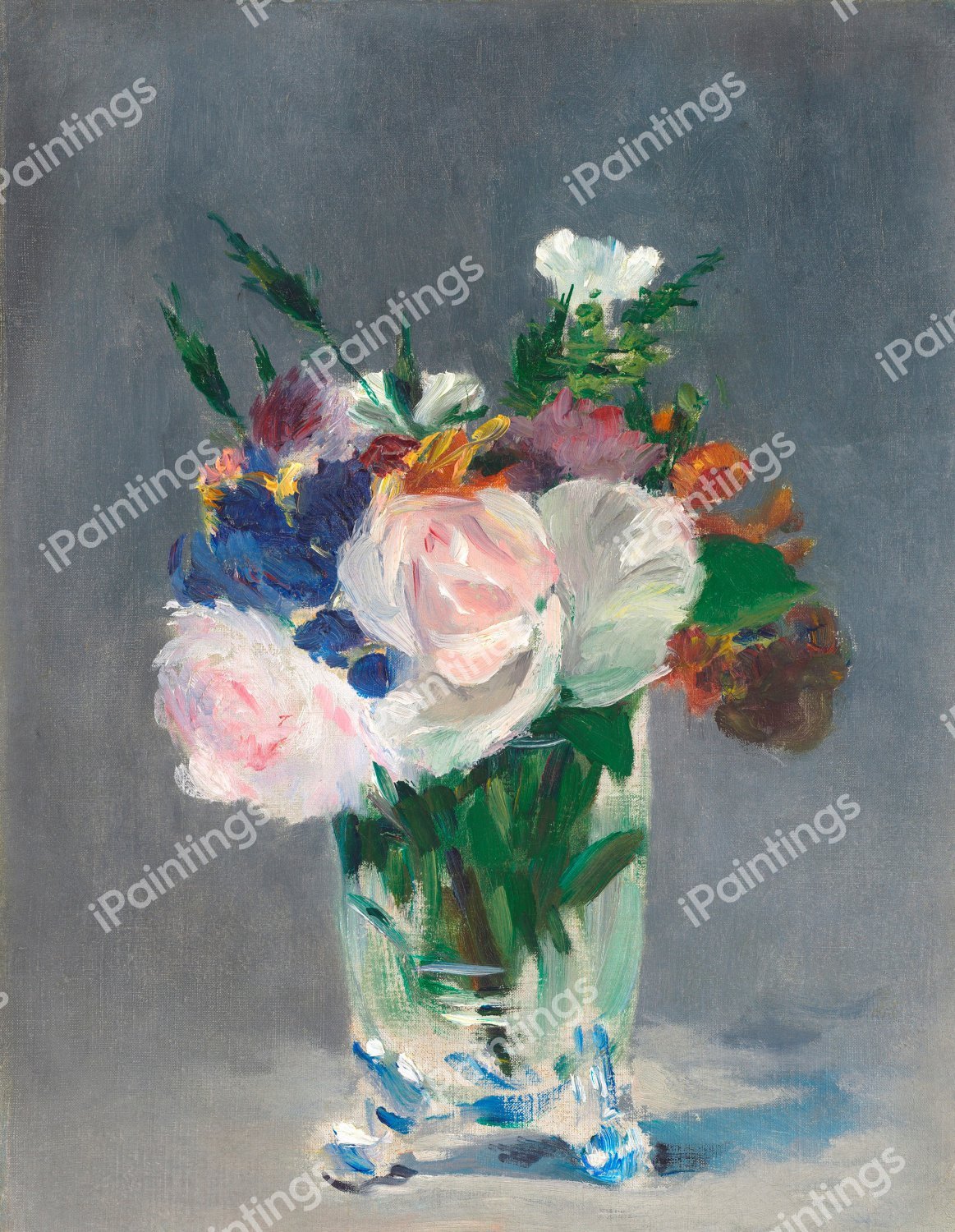 Flowers in a Crystal Vase. The painting by Edouard Manet