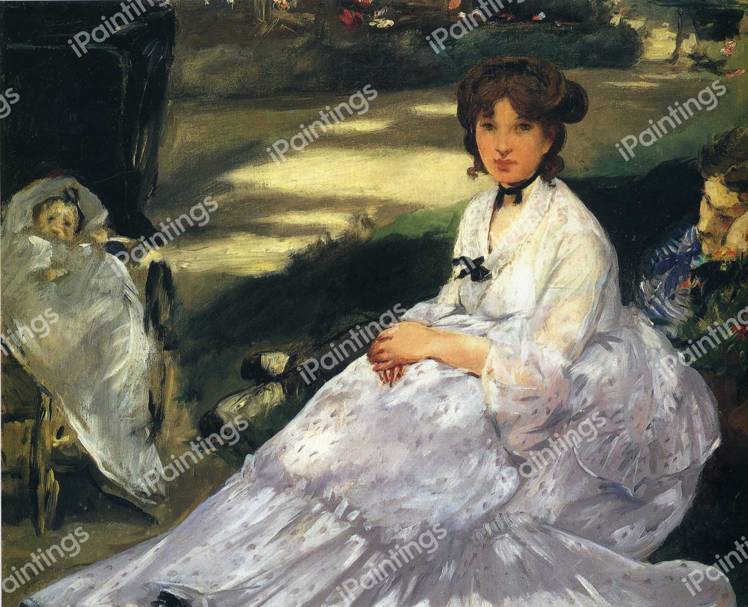 In the Garden. The painting by Edouard Manet