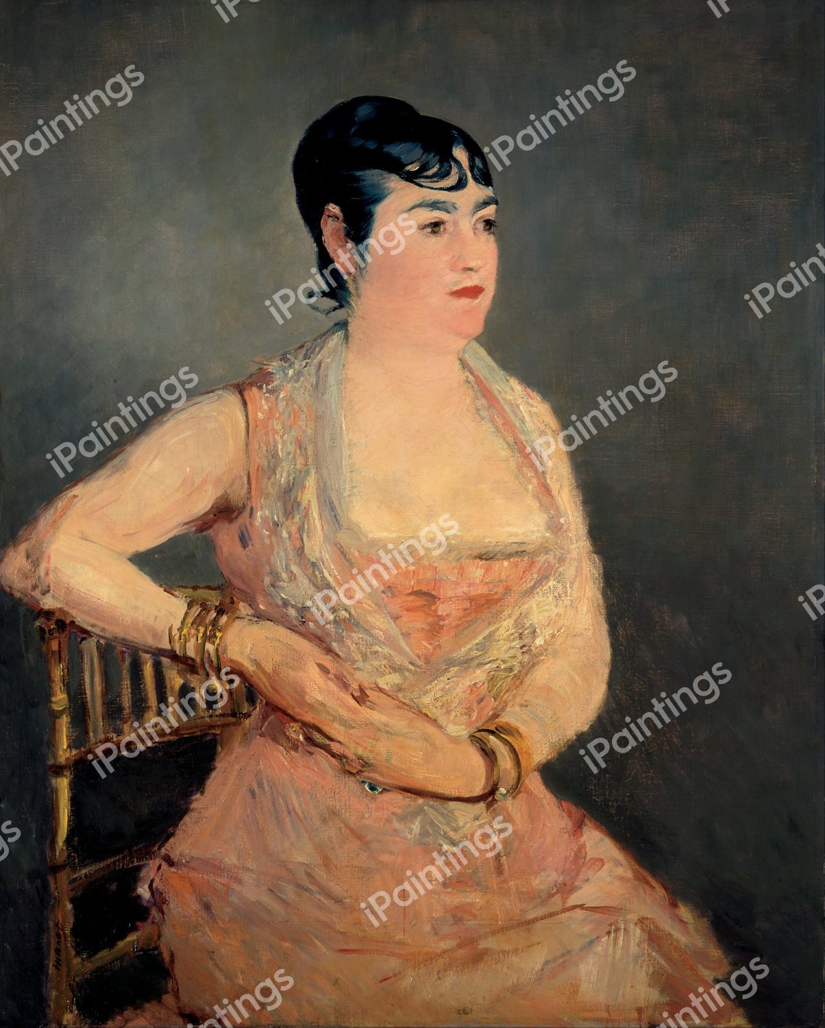 Lady in Pink. The painting by Edouard Manet