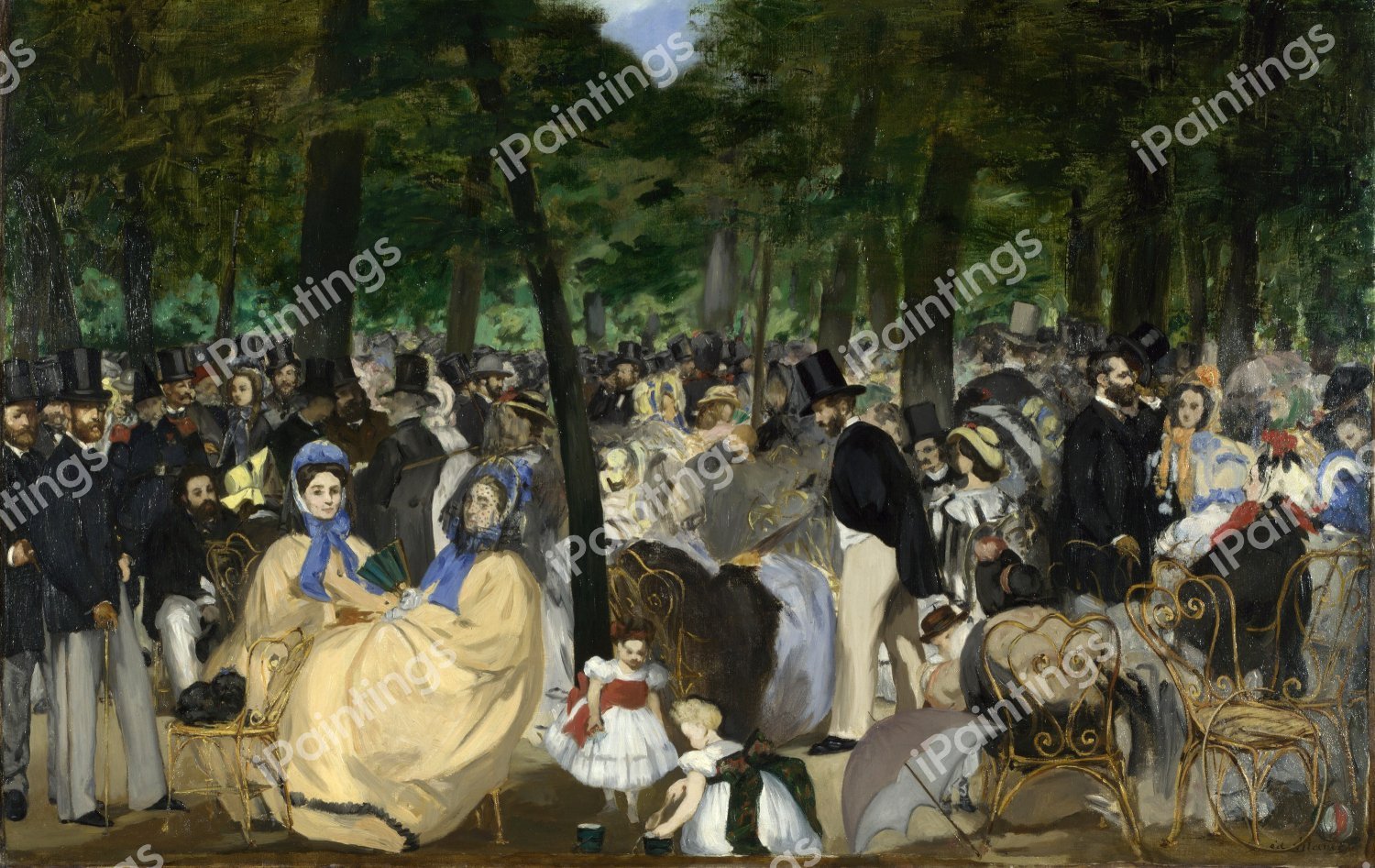 Music in the Tuileries Garden. The painting by Edouard Manet