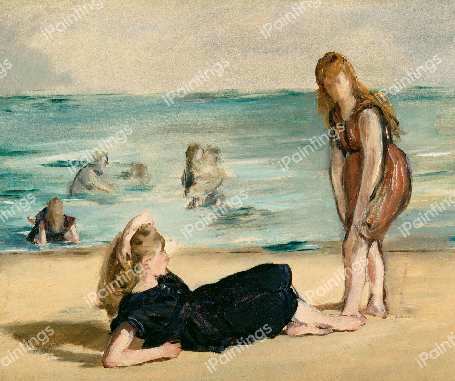 On the Beach. The painting by Edouard Manet