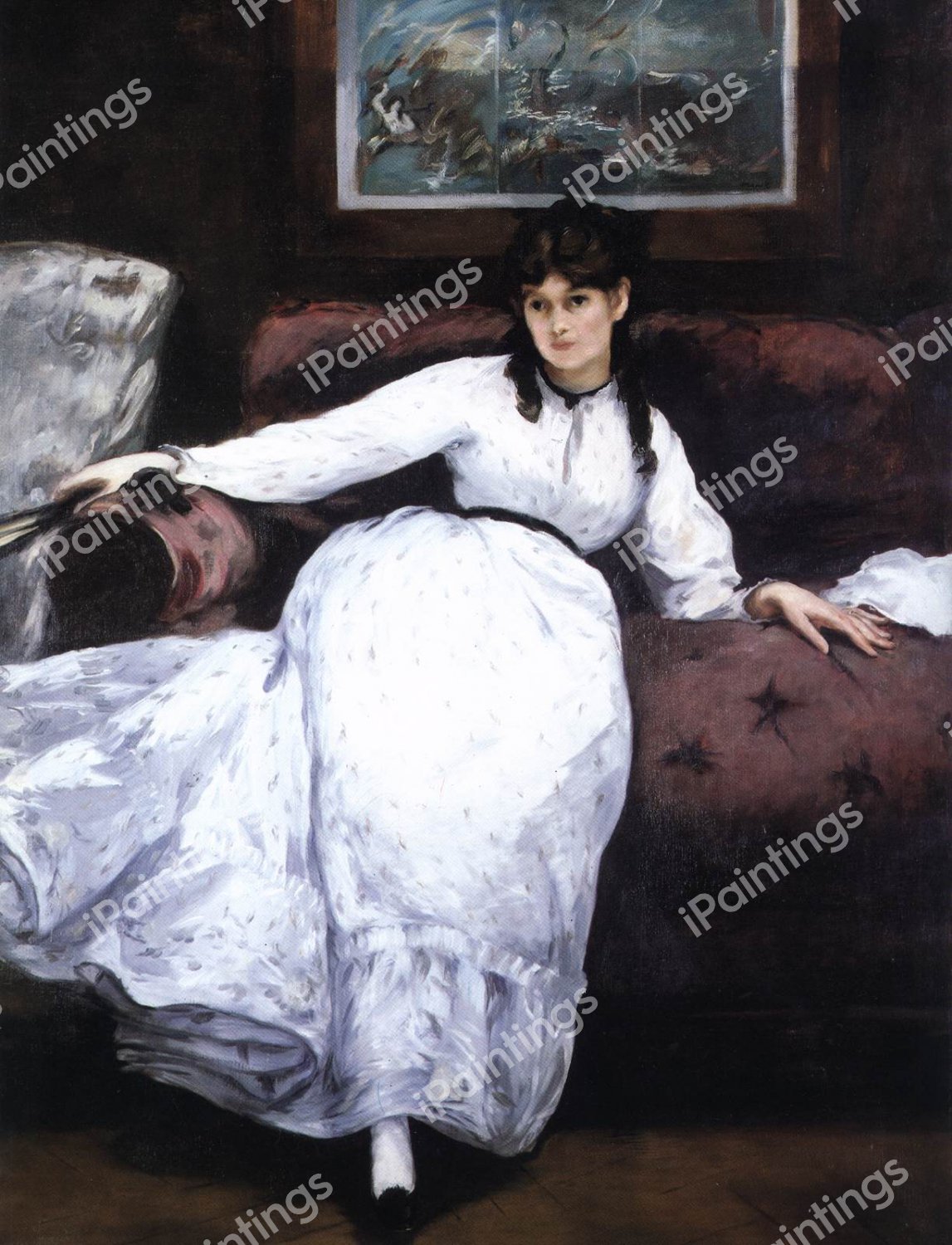 Repose: Portrait of Berthe Morisot. The painting by Edouard Manet