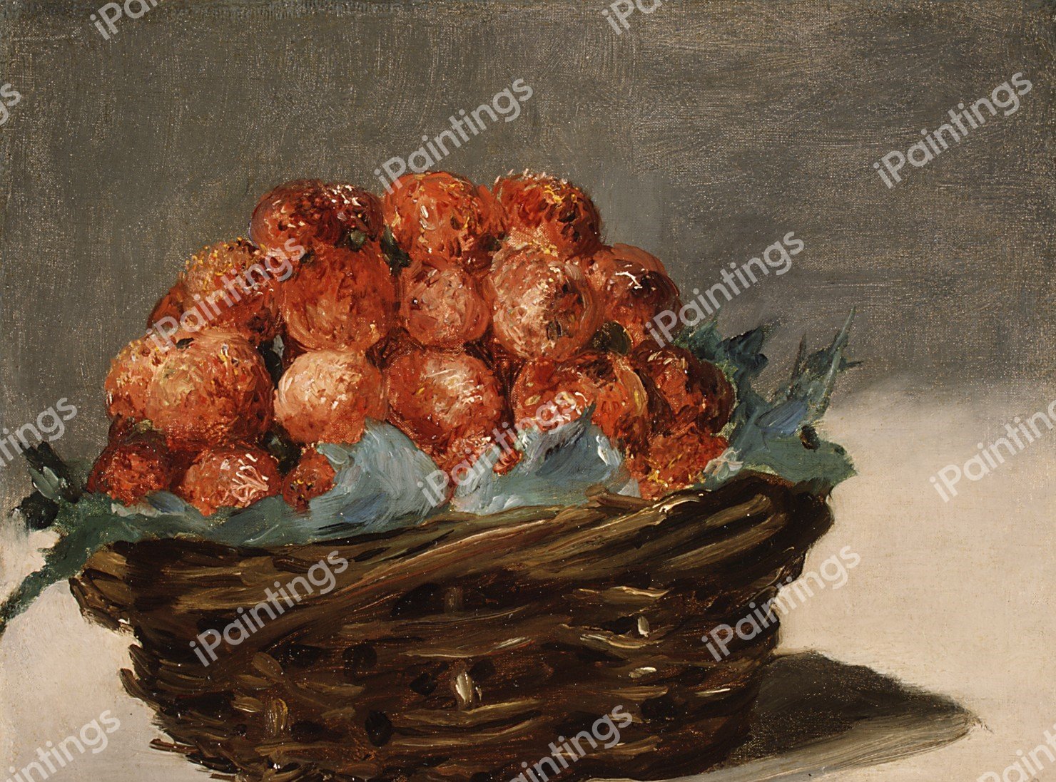 Strawberries. The painting by Edouard Manet