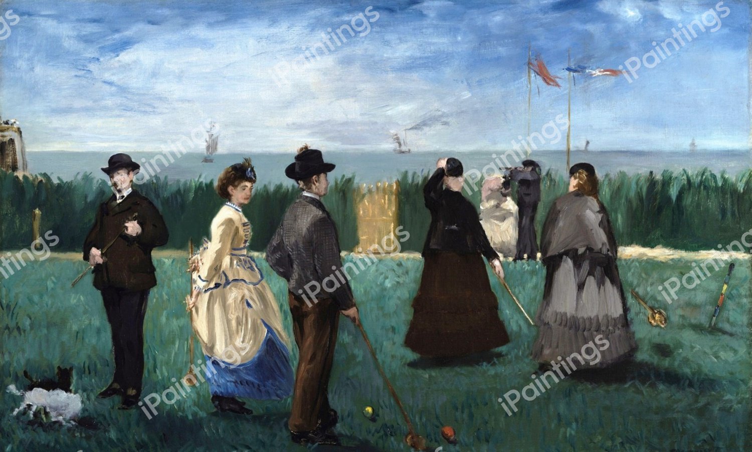 The Croquet Party (La partie de croquet). The painting by Edouard Manet
