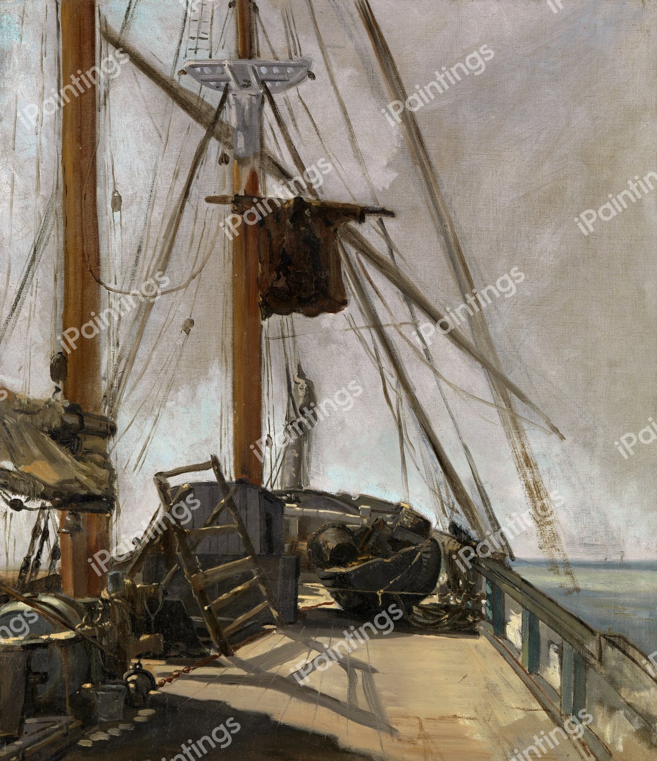 The Ship's Deck. The painting by Edouard Manet