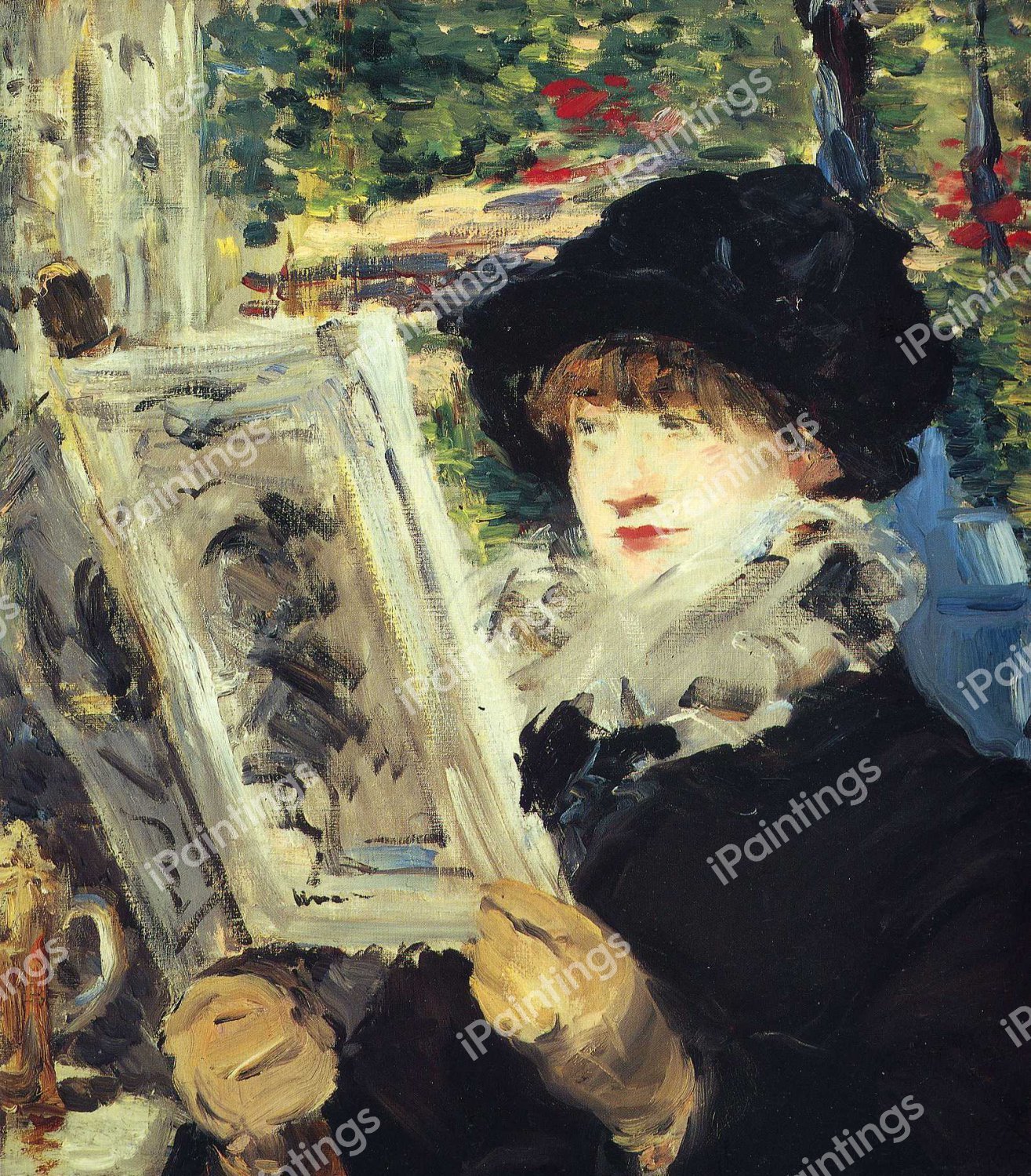 Woman Reading. The painting by Edouard Manet
