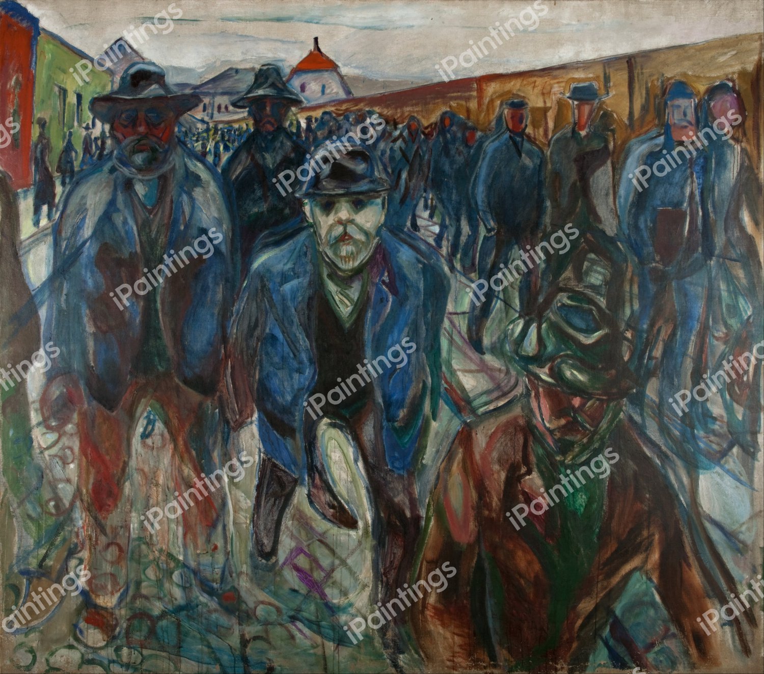 Workers on Their Way Home, 1914. The painting by Edvard Munch