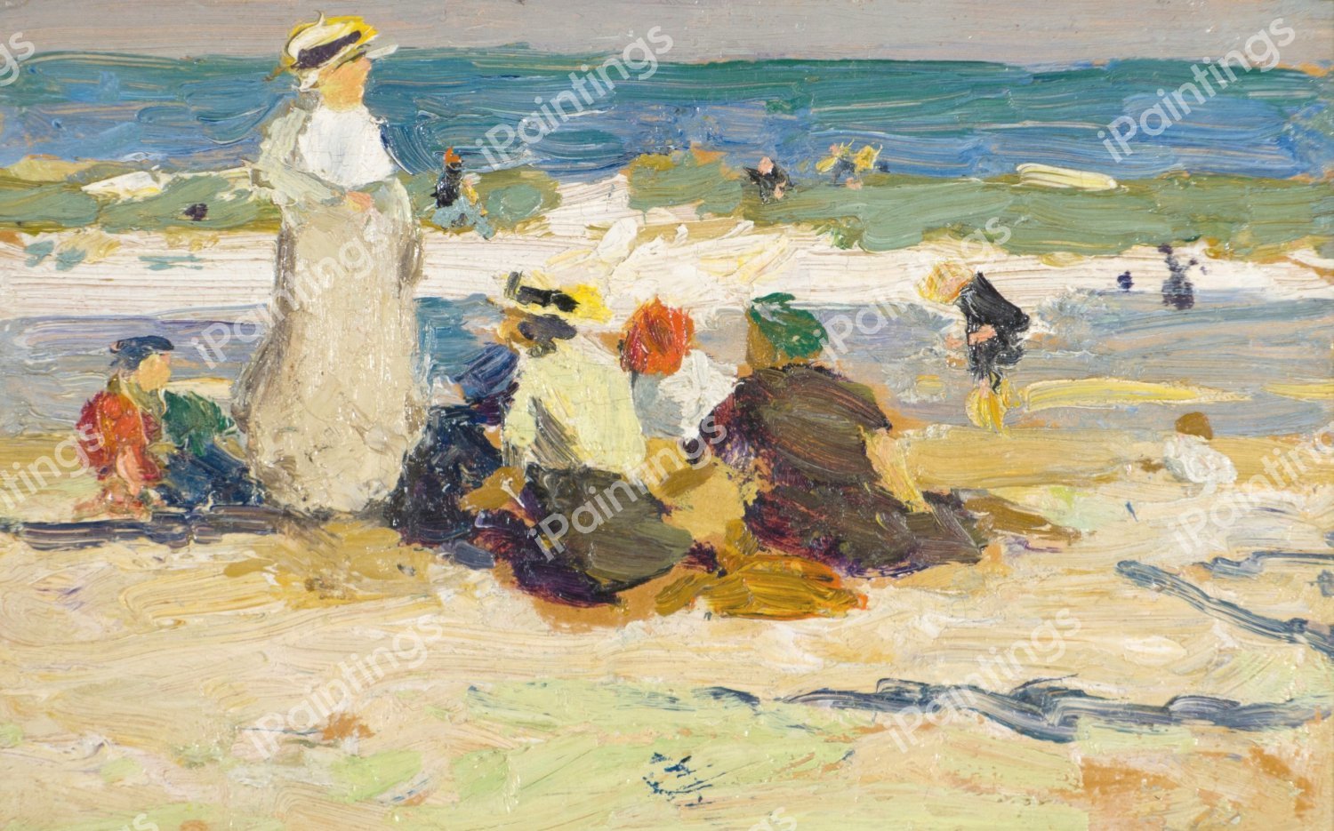 At the Beach 2. The painting by Edward Henry Potthast