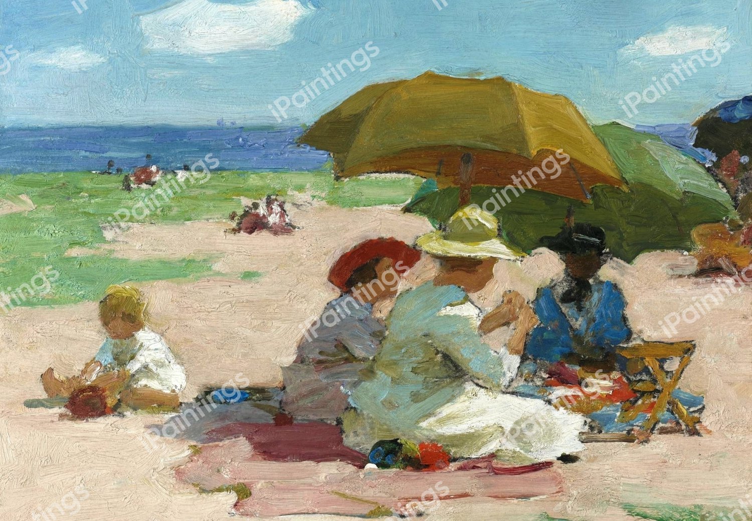 At the Beach 3. The painting by Edward Henry Potthast