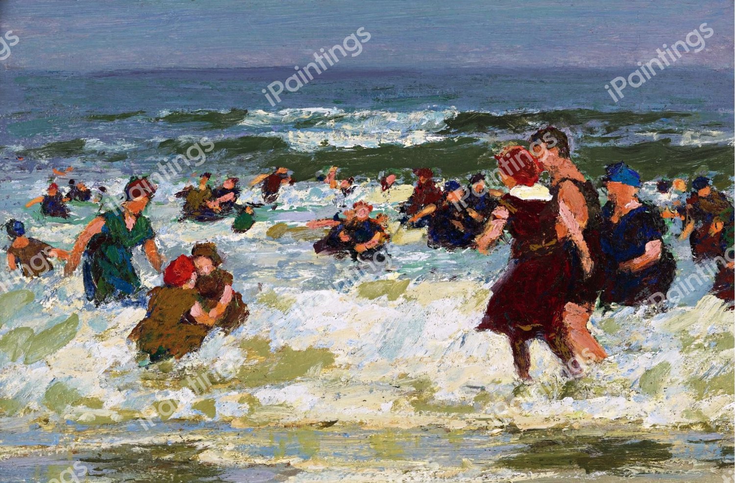At the Beach 5. The painting by Edward Henry Potthast