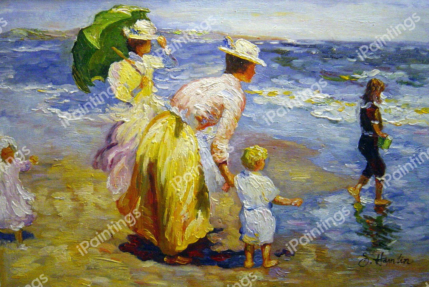 At The Beach. The painting by Edward Henry Potthast