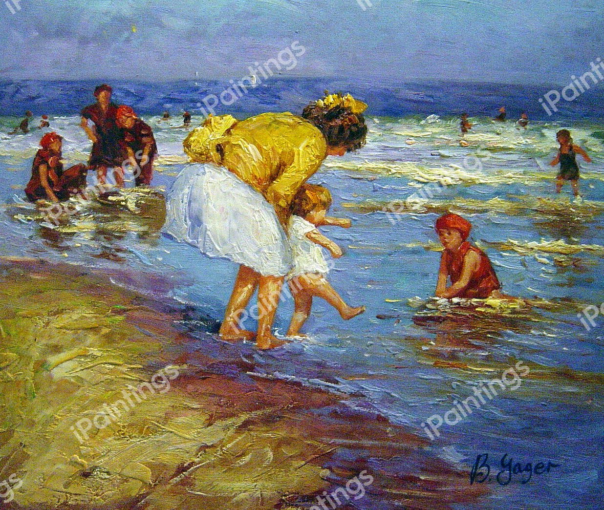 At The Seaside. The painting by Edward Henry Potthast