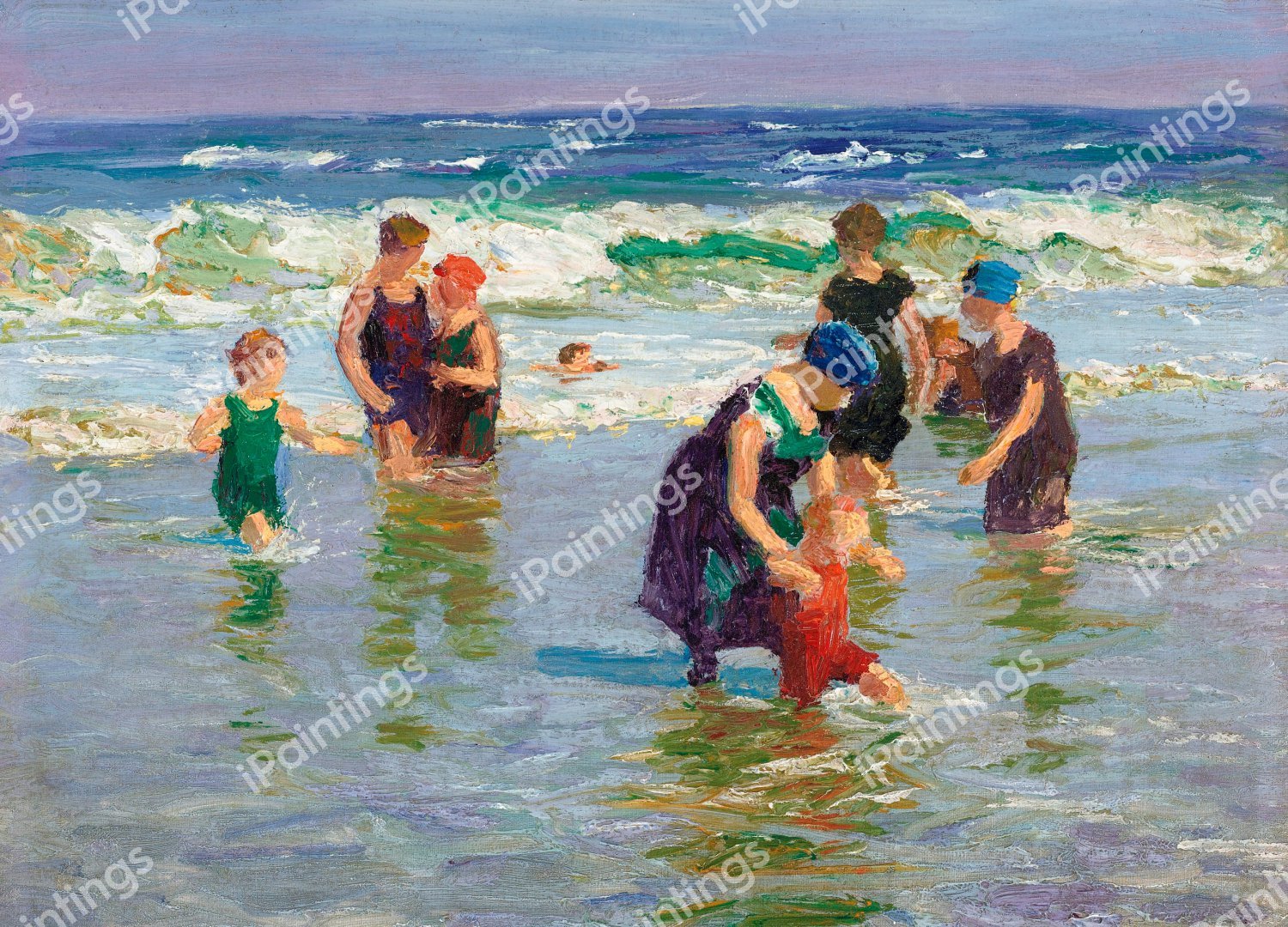 Bathers. The painting by Edward Henry Potthast