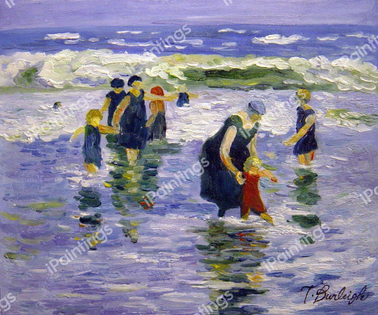 In The Surf. The painting by Edward Henry Potthast