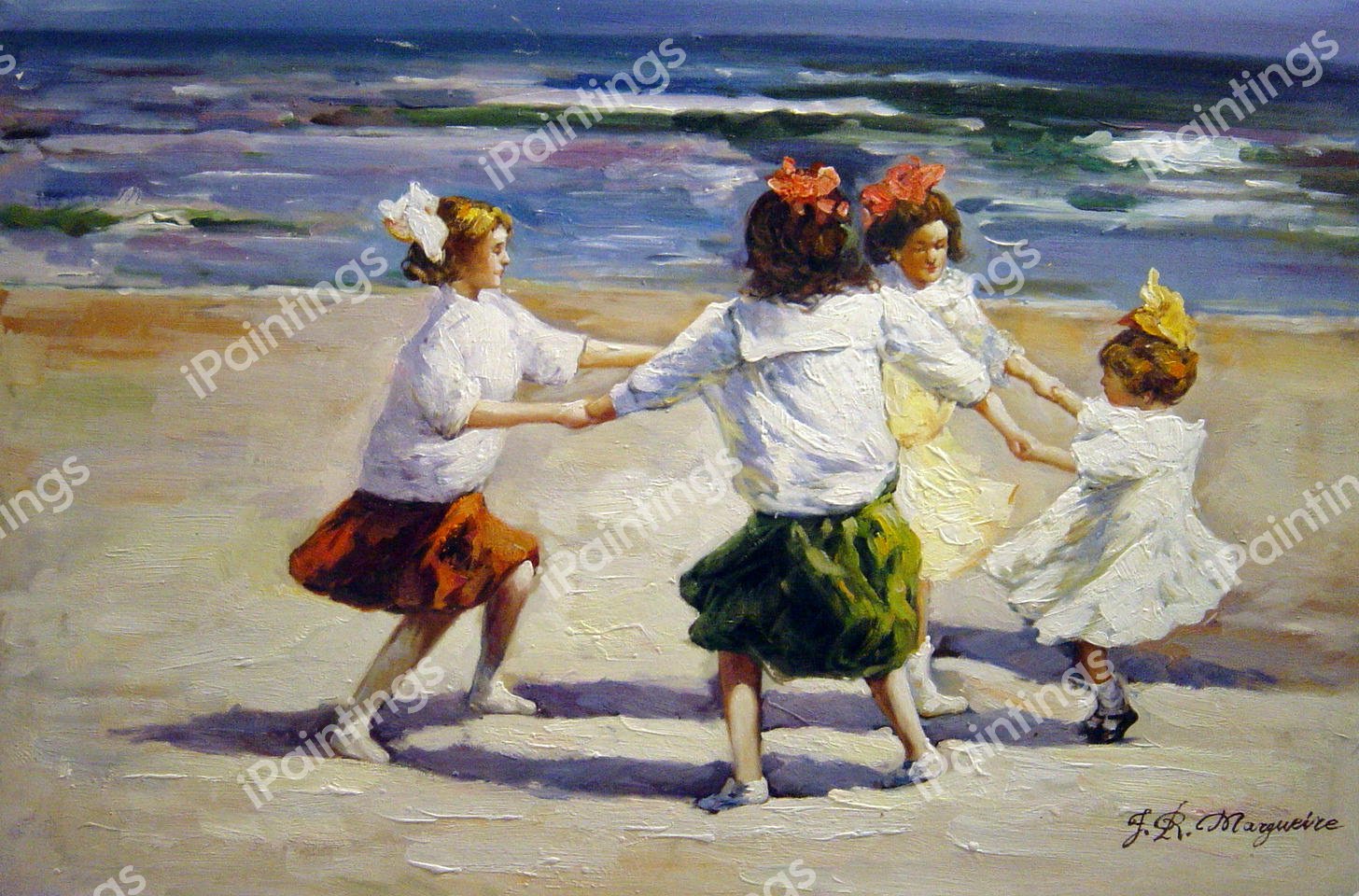Ring Around The Rosy. The painting by Edward Henry Potthast