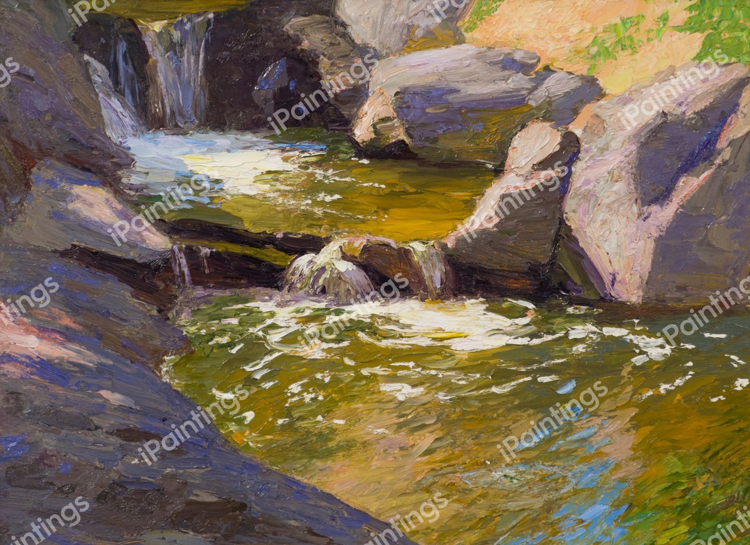 The Waterfall. The painting by Edward Henry Potthast