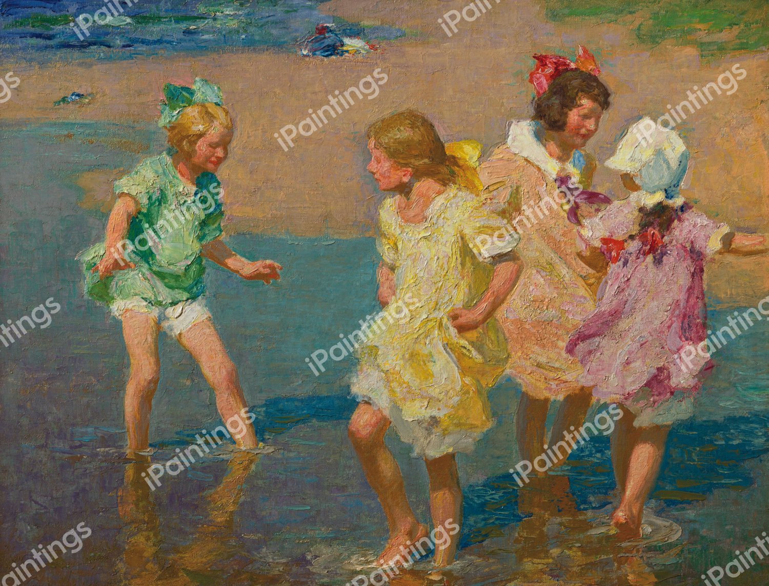 Water Lilies at the Grand Hotel. The painting by Edward Henry Potthast