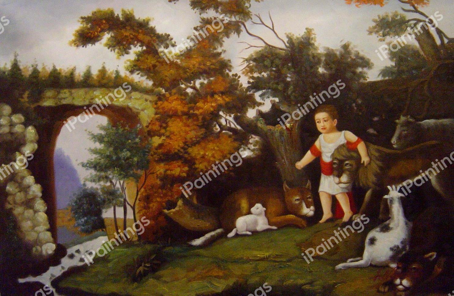 The Peaceable Kingdom Of The Branch. The painting by Edward Hicks