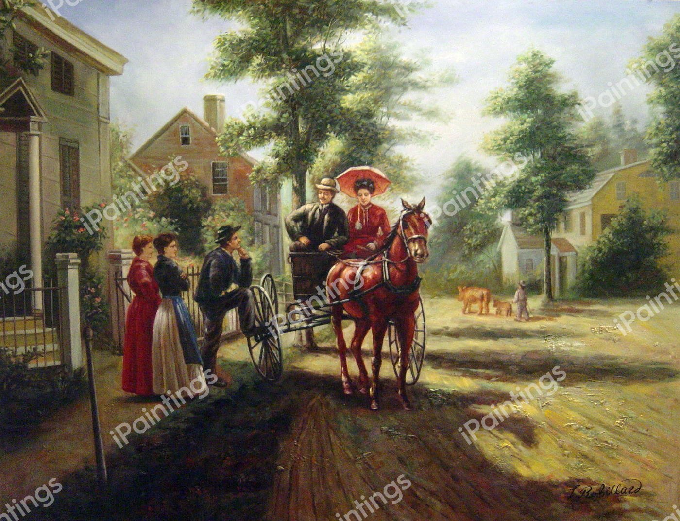 One Sunday Afternoon. The painting by Edward Lamson Henry