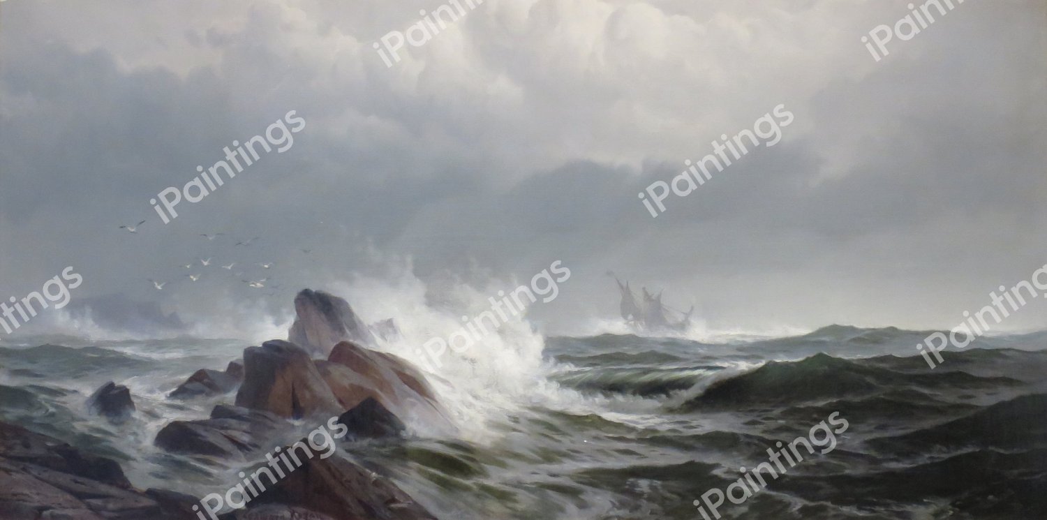 Off Norman's Woe. The painting by Edward Moran