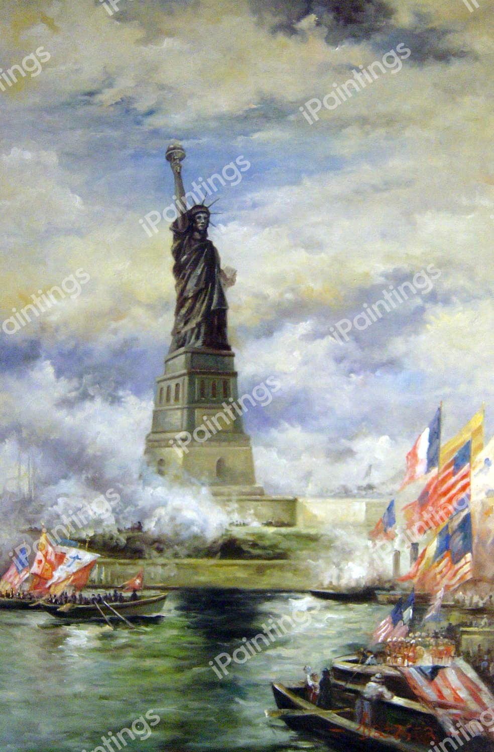 Statue Of Liberty Enlightening The World. The painting by Edward Moran