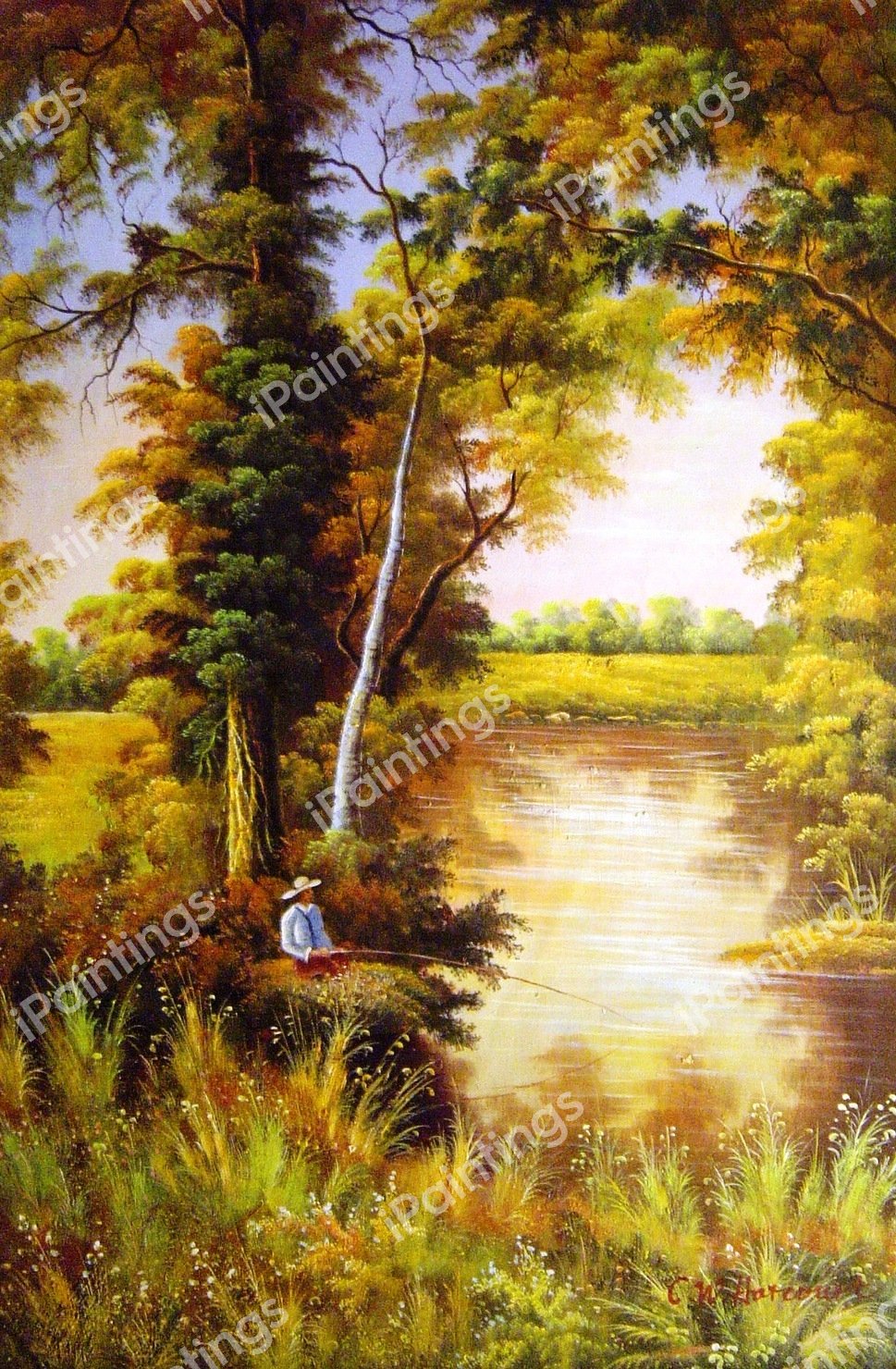 The Brook He Loved. The painting by Edward Wilkins Waite