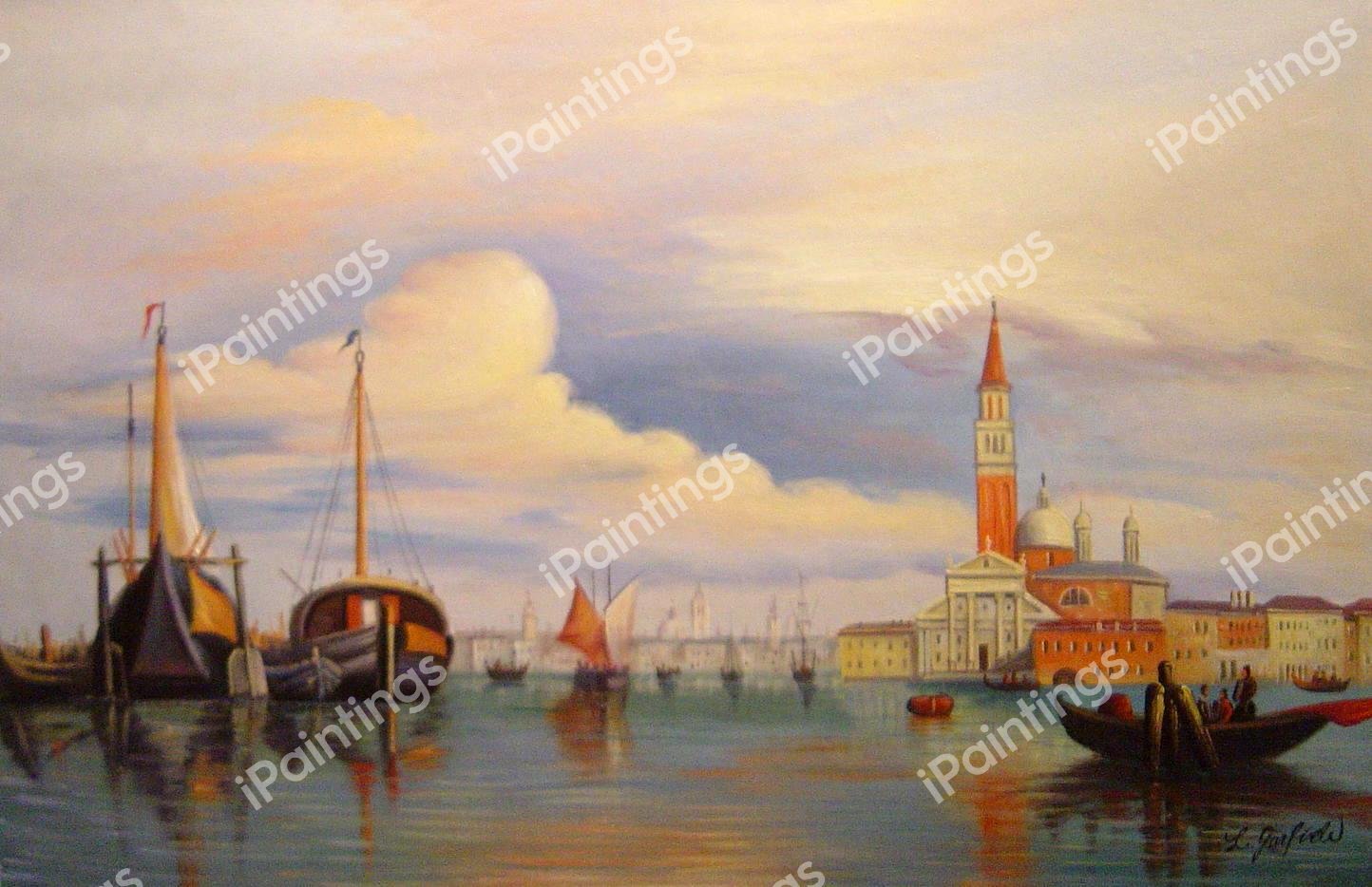 The Church Of The Gesuati And Riva Delle Zattere. The painting by Edward William Cooke