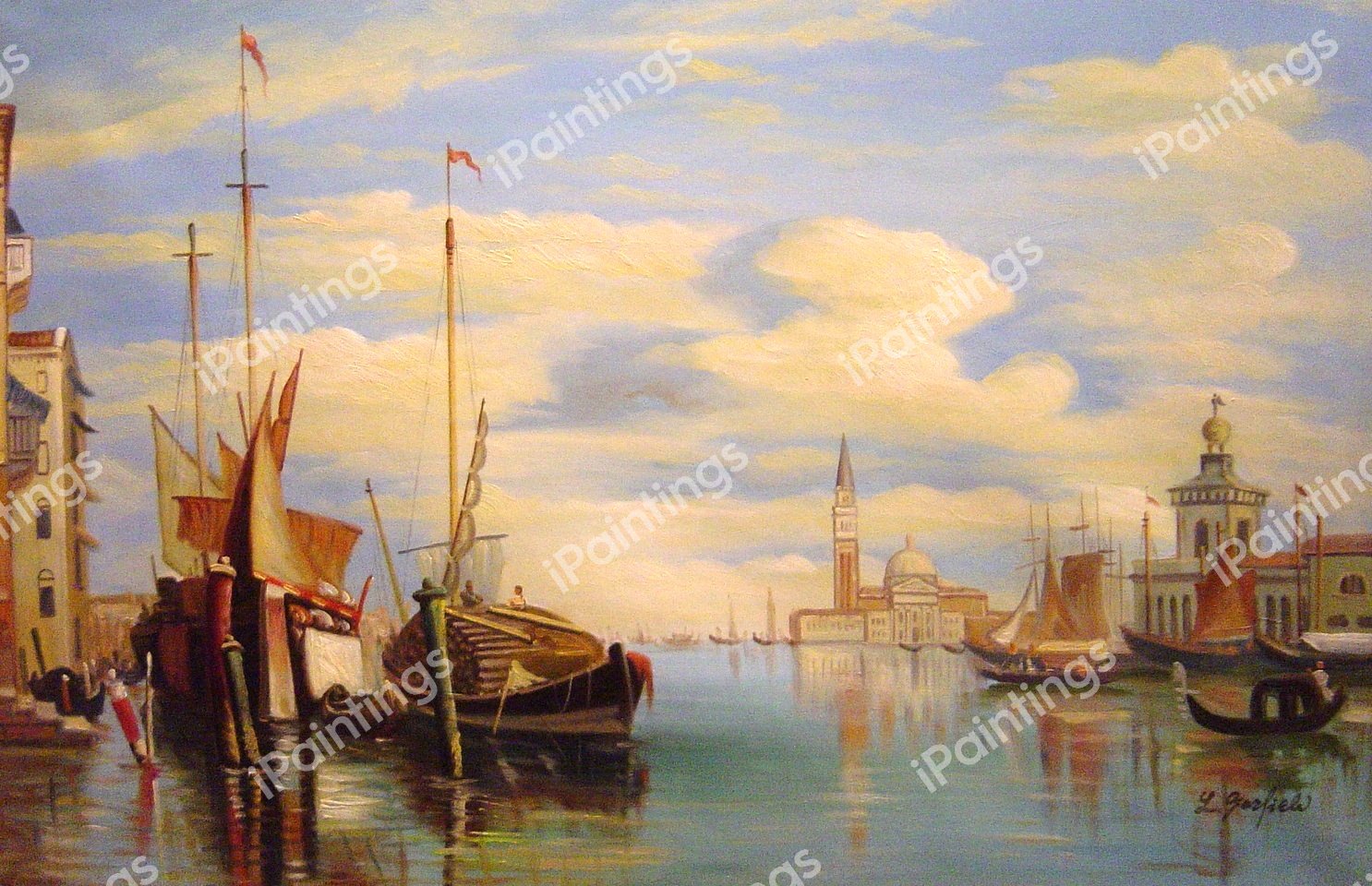 Trabaccoli Carrying Wood. The painting by Edward William Cooke