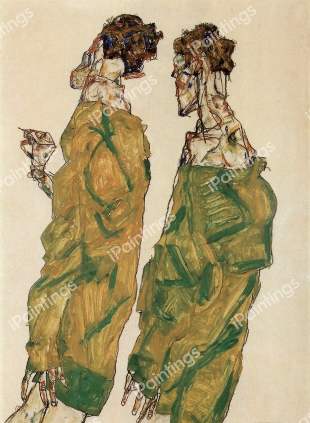 Devotion (Andacht). The painting by Egon Schiele