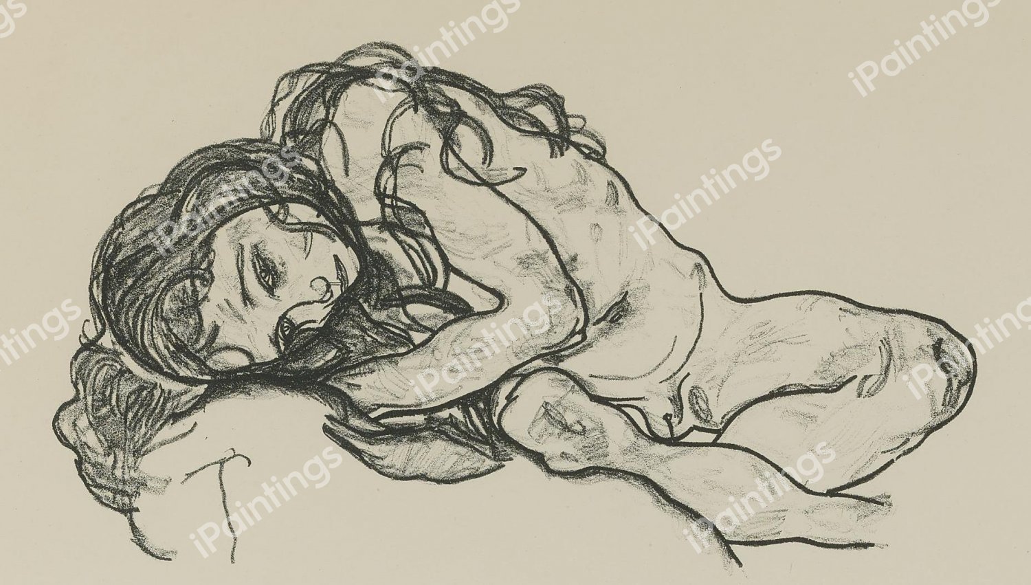 Girl (Madchen). The painting by Egon Schiele