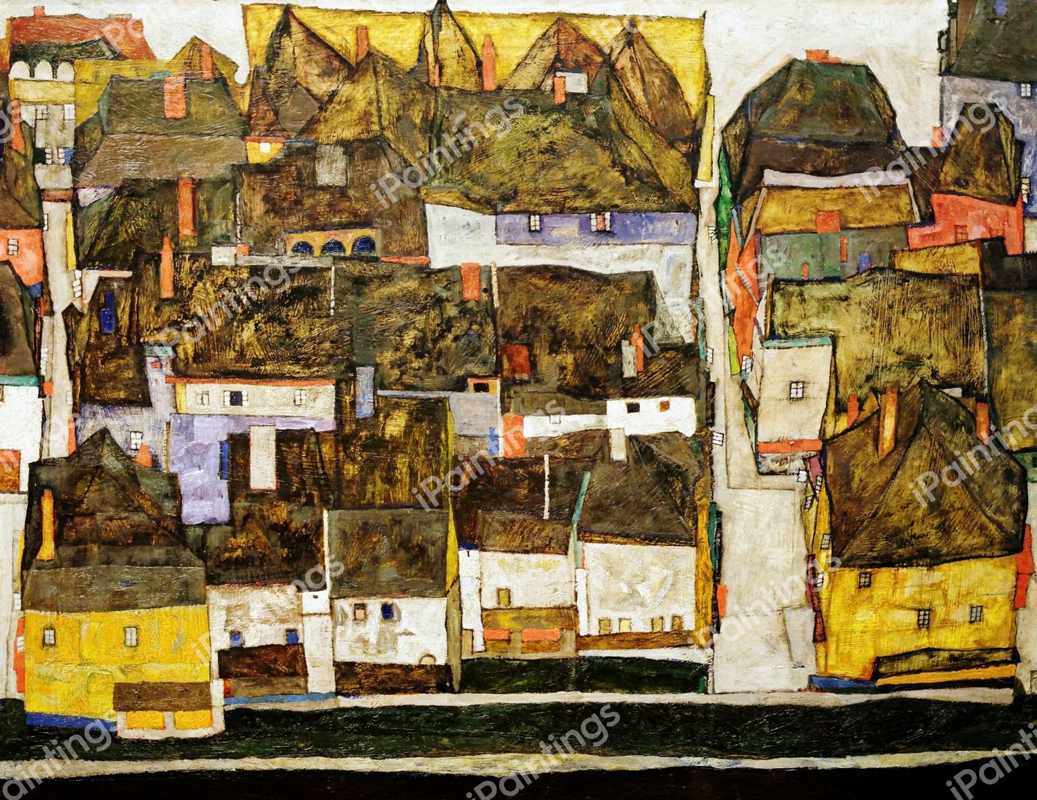 Krumau on the Moldova. The painting by Egon Schiele