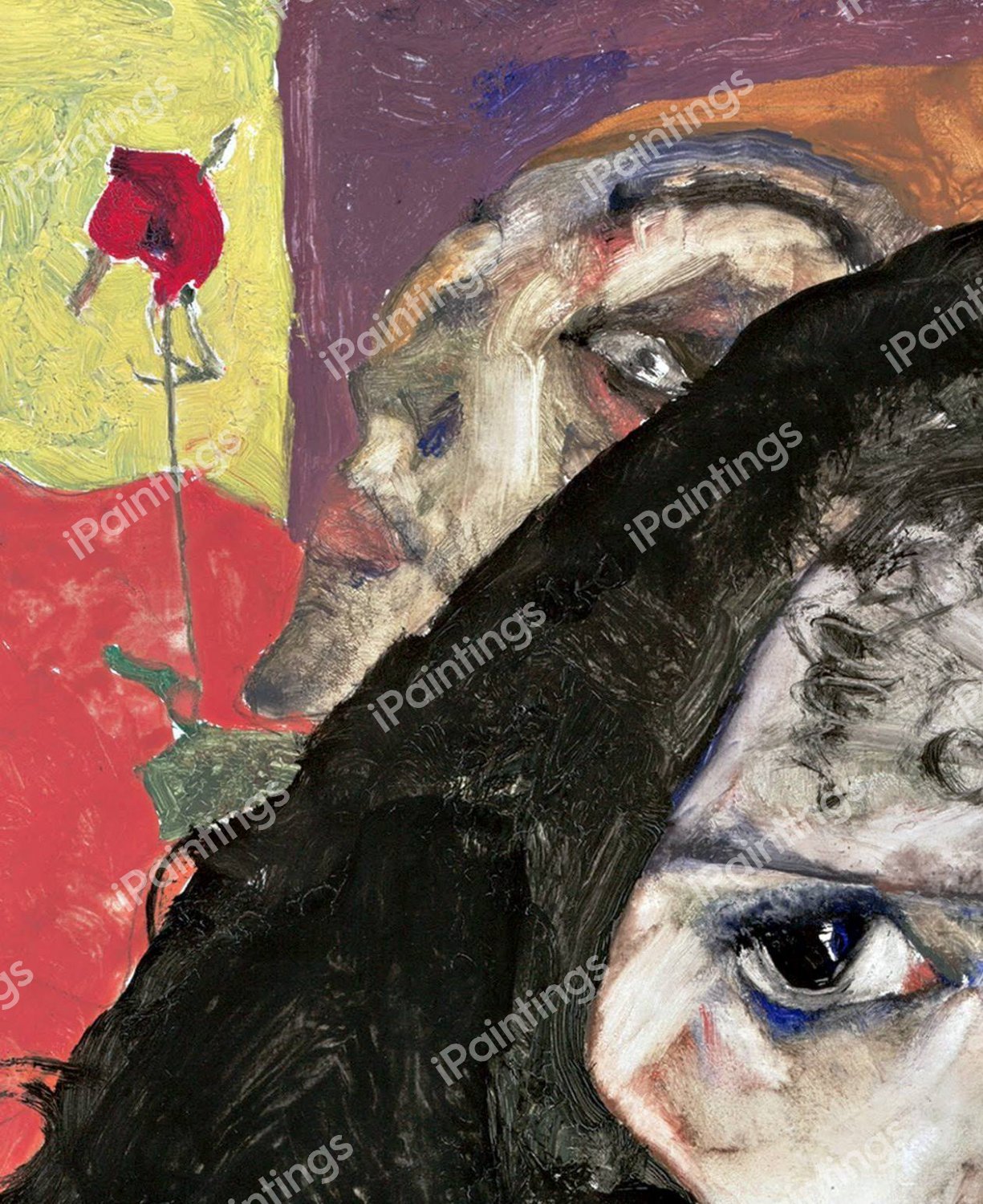 Mourning Woman. The painting by Egon Schiele