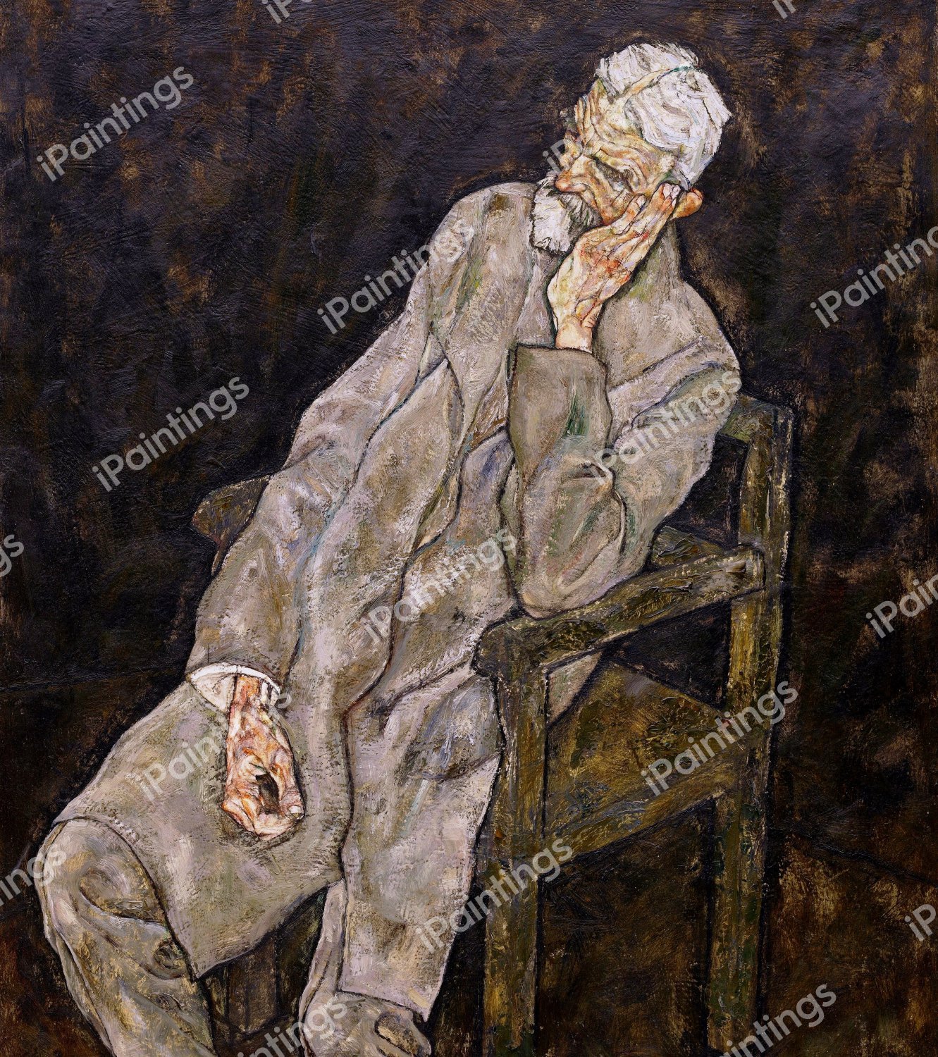 Portrait of Johann Harms. The painting by Egon Schiele