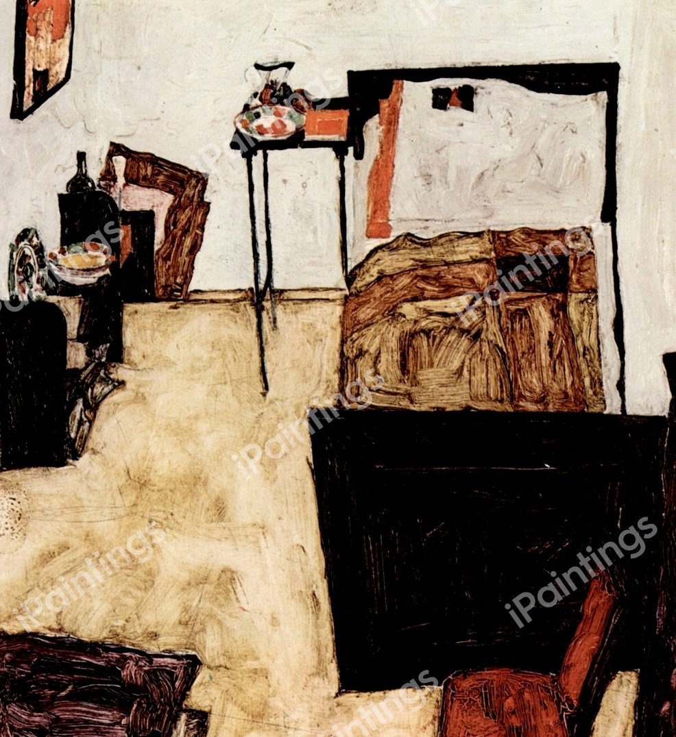 Schiele's Room in Neulengbach. The painting by Egon Schiele