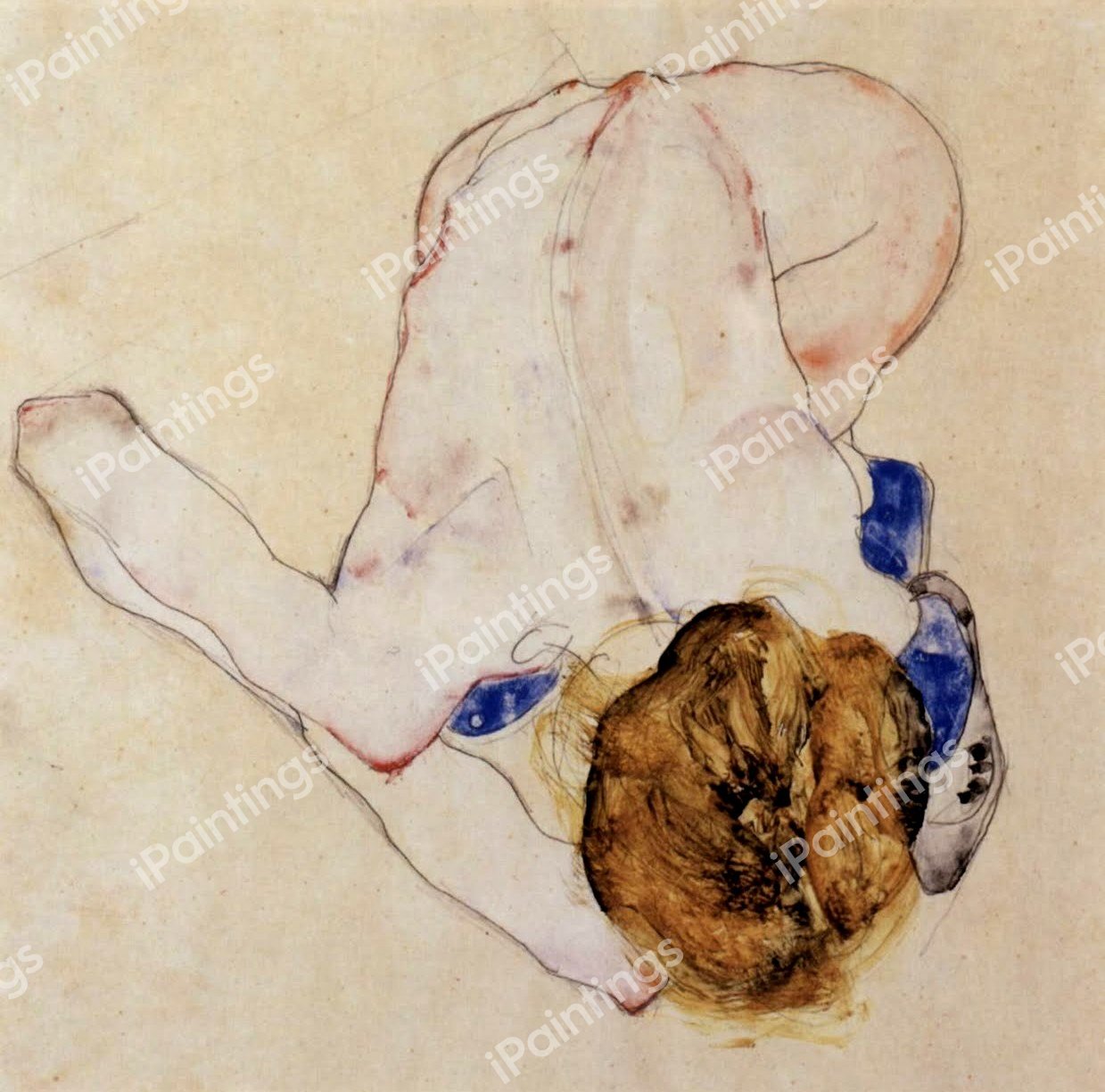 Woman's Back. The painting by Egon Schiele